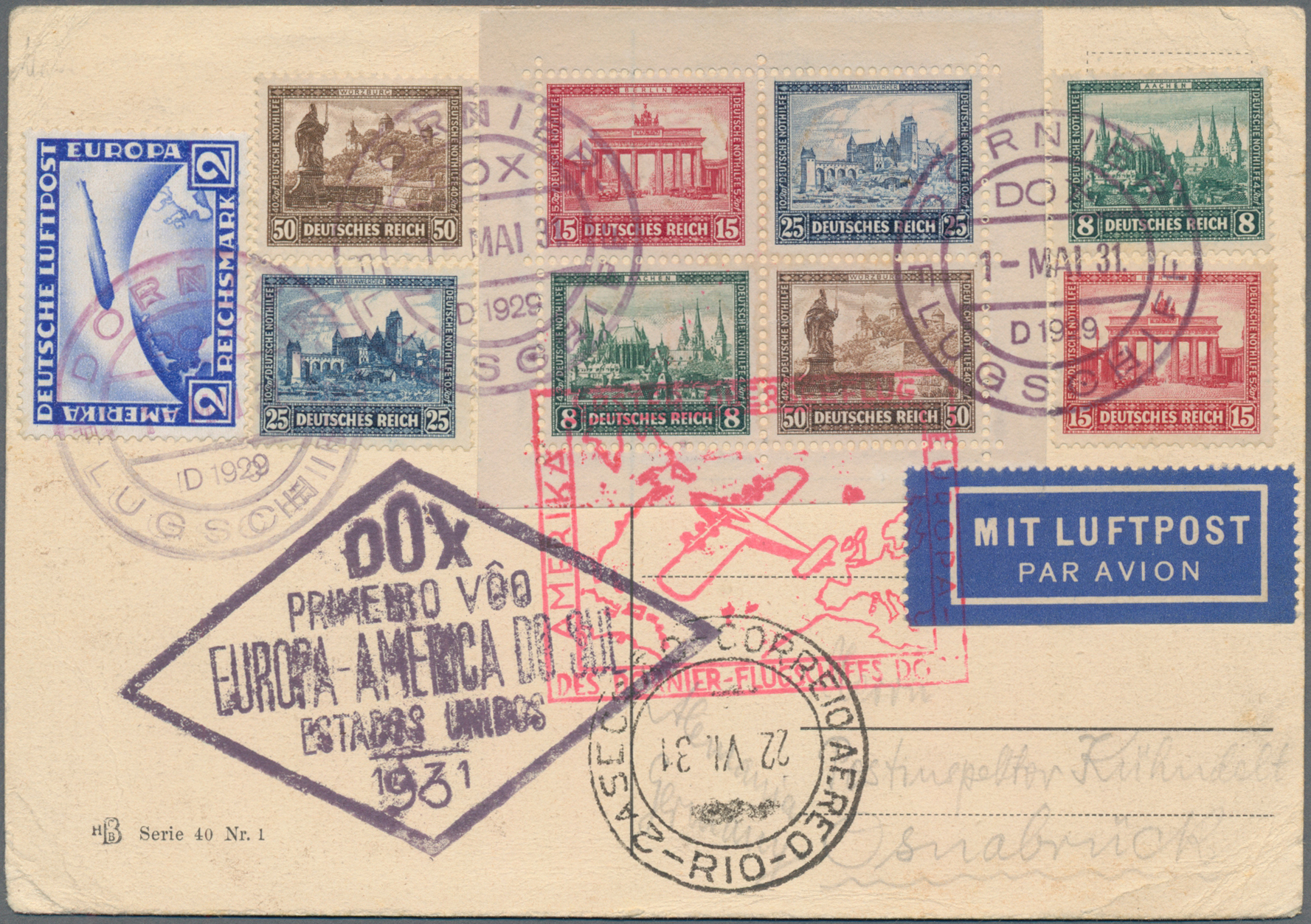 Lot 02245 - DO-X - Flugpost - Auktionshaus Christoph Gärtner GmbH & Co. KG 58th AUCTION - Day 2 Lot 02245 - DO-X - Flugpost - Auktionshaus Christoph Gärtner GmbH & Co. KG 58th AUCTION - Day 2