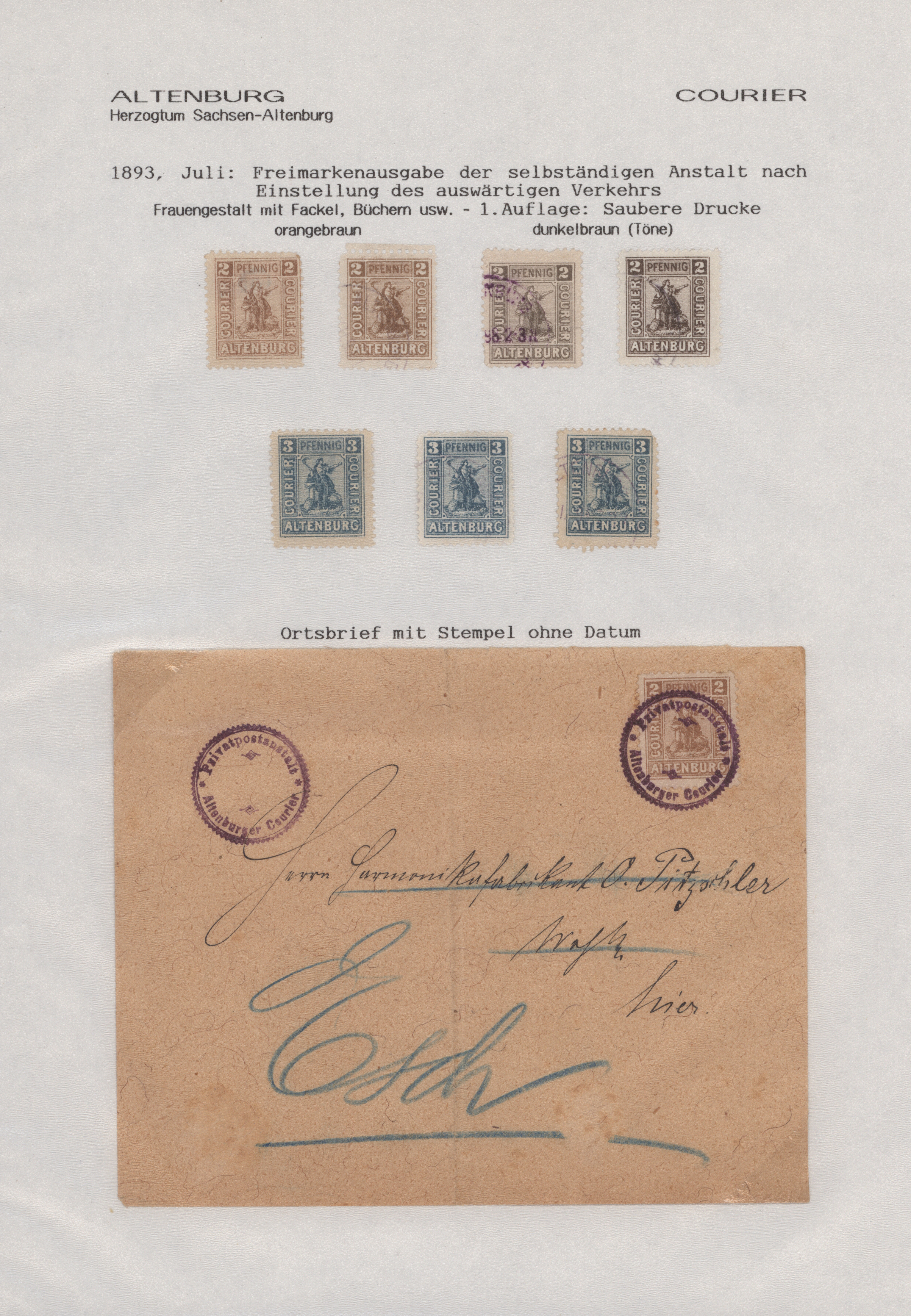 Lot 10208 - Deutsches Reich - Privatpost (Stadtpost) - Auktionshaus Christoph Gärtner GmbH & Co. KG 58th AUCTION - Day 3 Lot 10208 - Deutsches Reich - Privatpost (Stadtpost) - Auktionshaus Christoph Gärtner GmbH & Co. KG 58th AUCTION - Day 3