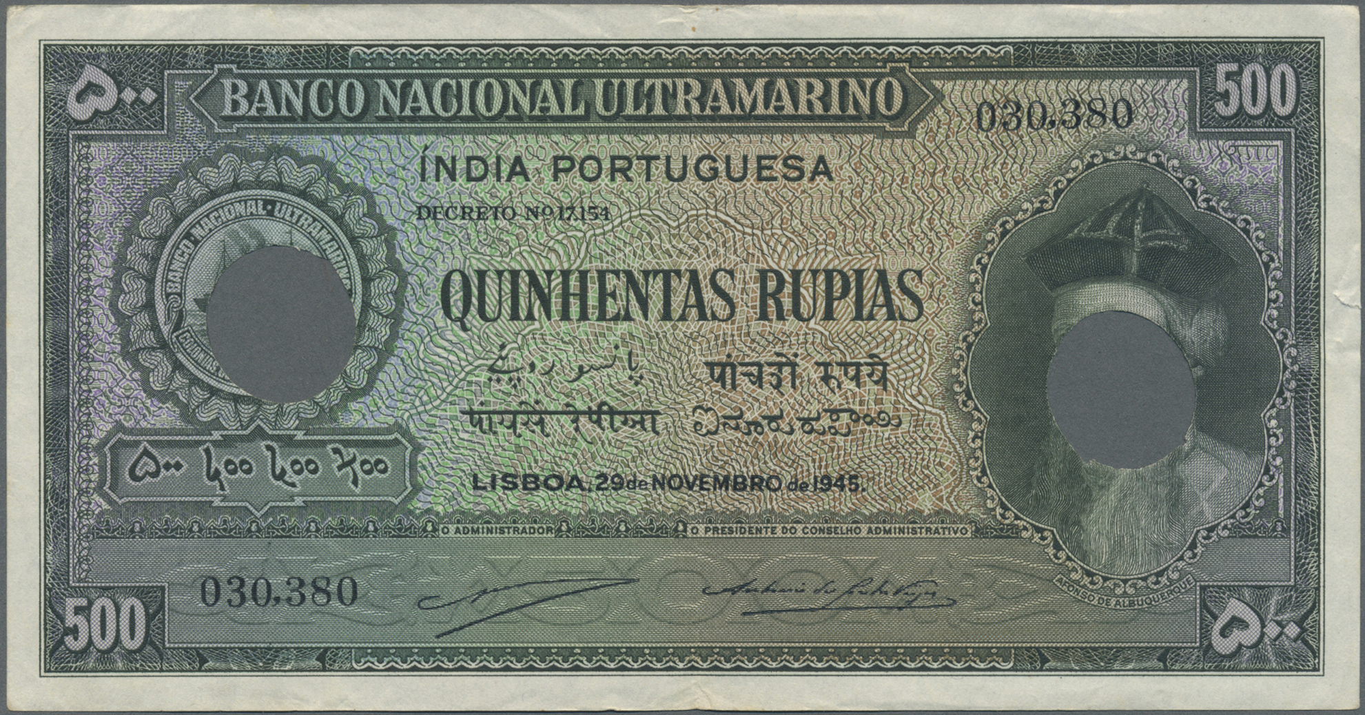 Lot 1633 - Portuguese India / Portugiesisch Indien| Banknoten - Auktionshaus Christoph Gärtner GmbH &