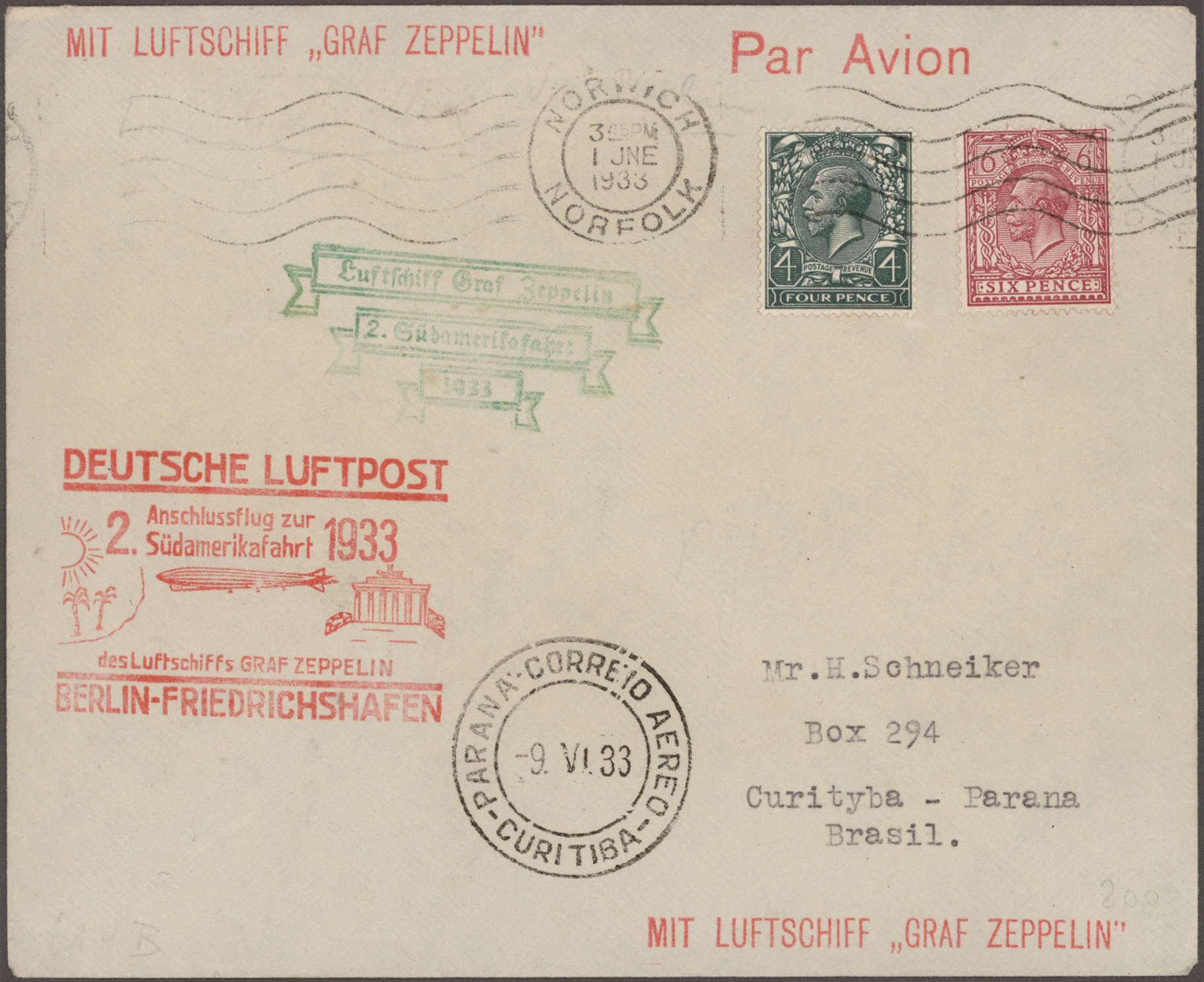 Lot 02317 - zeppelinpost europa - Auktionshaus Christoph Gärtner GmbH & Co. KG 58th AUCTION - Day 2 Lot 02317 - zeppelinpost europa - Auktionshaus Christoph Gärtner GmbH & Co. KG 58th AUCTION - Day 2