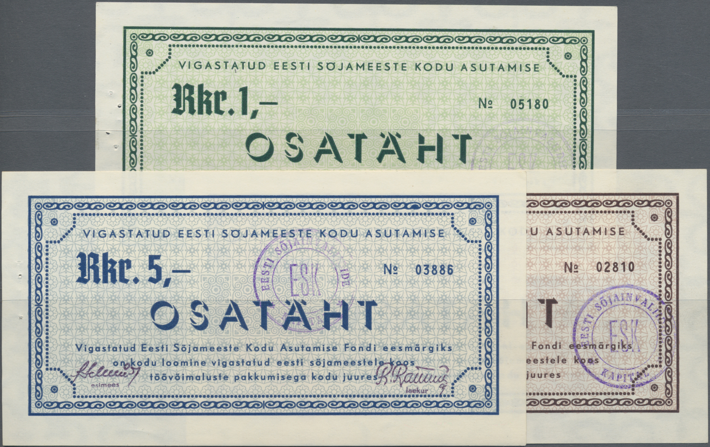 Lot 01490 - Estonia / Estland | Banknoten - Auktionshaus Christoph Gärtner GmbH & Co. KG Sale #45 Banknotes Worldwide Lot 01490 - Estonia / Estland | Banknoten - Auktionshaus Christoph Gärtner GmbH & Co. KG Sale #45 Banknotes Worldwide