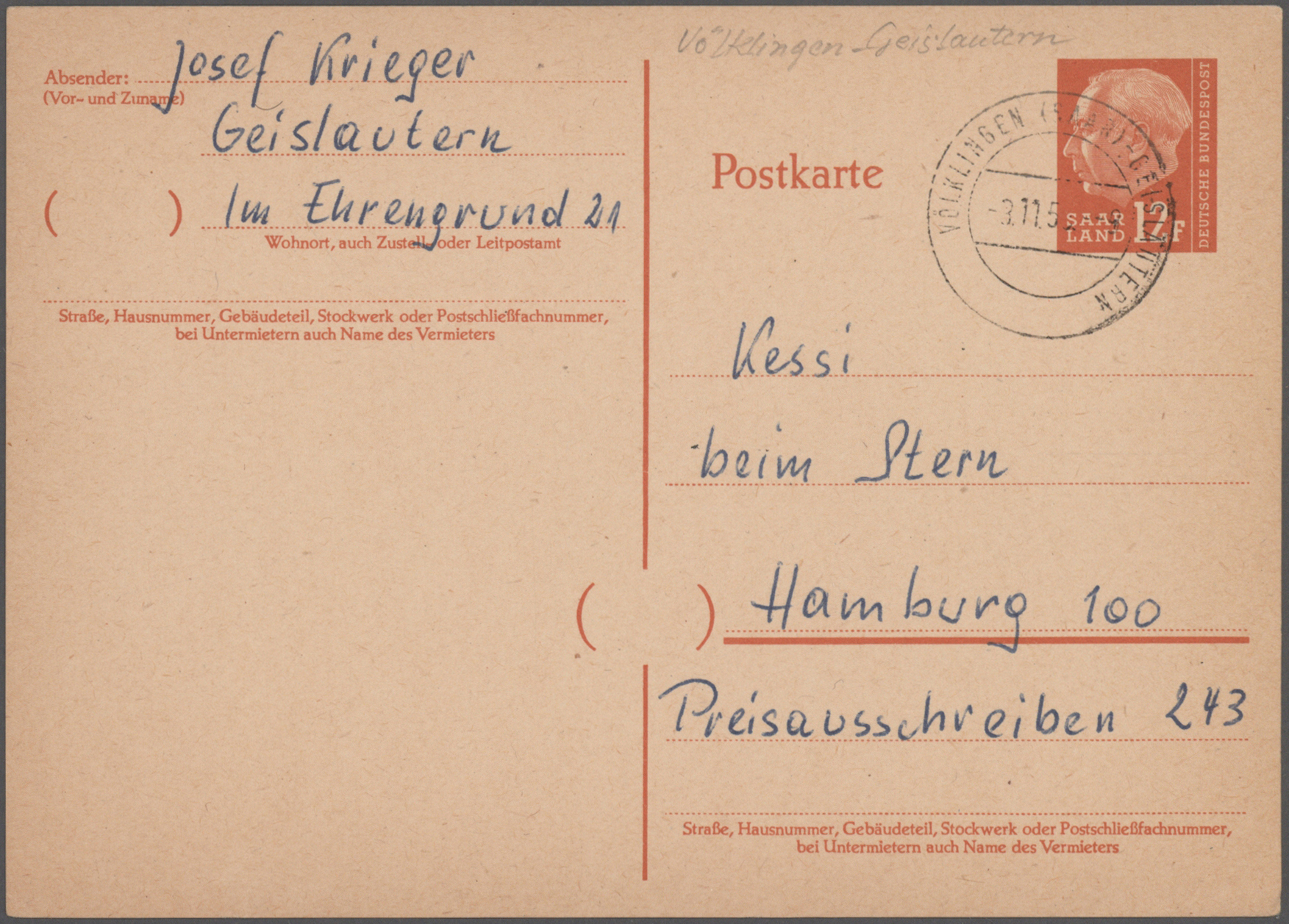 Lot 10092 - Heimat: Saarland - Auktionshaus Christoph Gärtner GmbH & Co. KG 57th AUCTION - Day 5 Lot 10092 - Heimat: Saarland - Auktionshaus Christoph Gärtner GmbH & Co. KG 57th AUCTION - Day 5