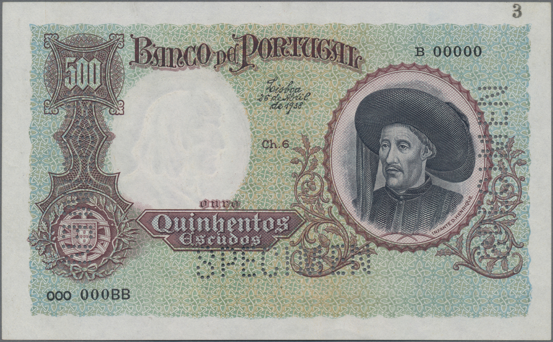 Lot 00391 - Portugal | Banknoten - Auktionshaus Christoph Gärtner GmbH & Co. KG 55th AUCTION - Day 1 Lot 00391 - Portugal | Banknoten - Auktionshaus Christoph Gärtner GmbH & Co. KG 55th AUCTION - Day 1