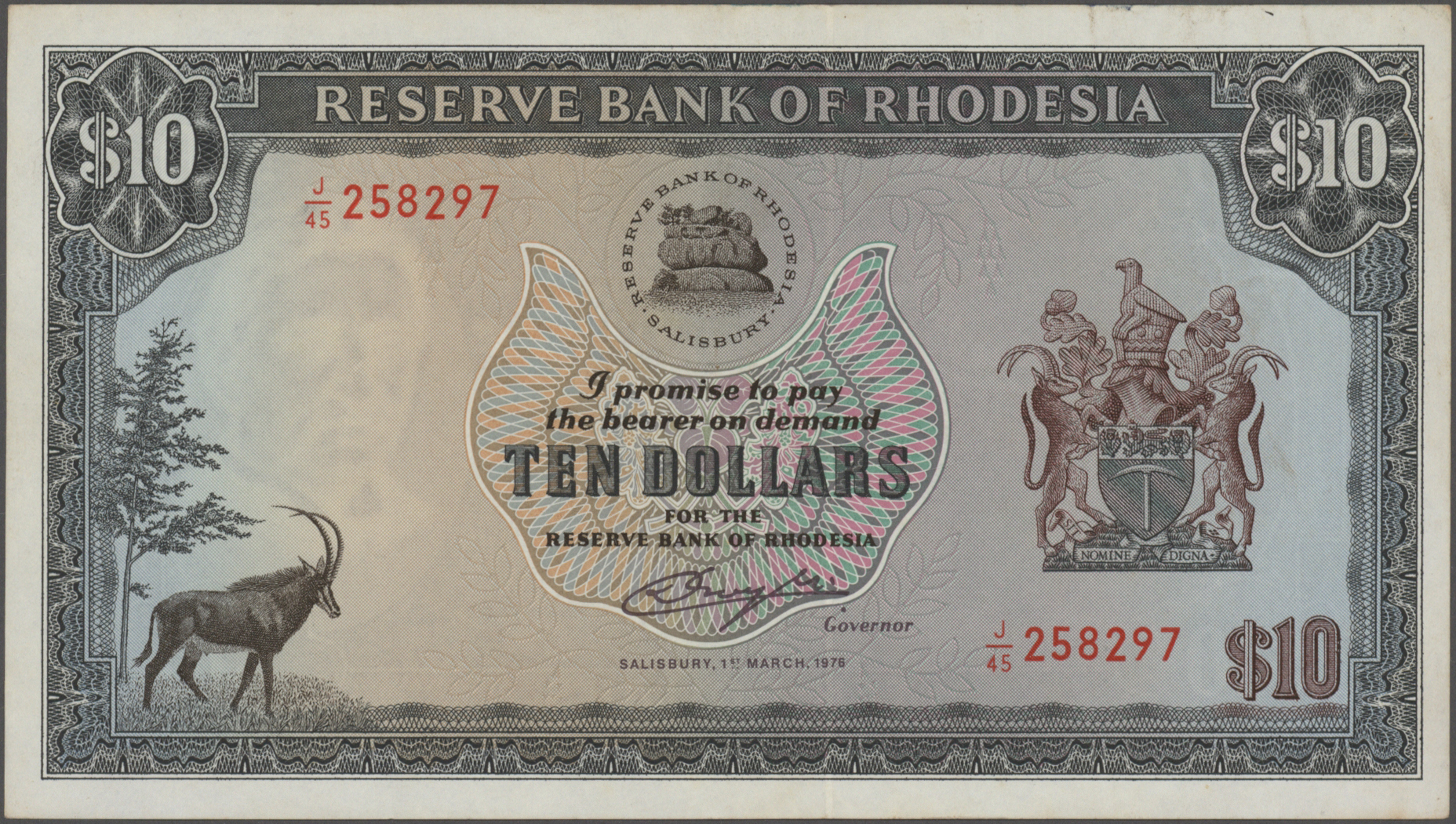 Lot 00399 - Rhodesia / Rhodesien | Banknoten - Auktionshaus Christoph Gärtner GmbH & Co. KG 55th AUCTION - Day 1 Lot 00399 - Rhodesia / Rhodesien | Banknoten - Auktionshaus Christoph Gärtner GmbH & Co. KG 55th AUCTION - Day 1