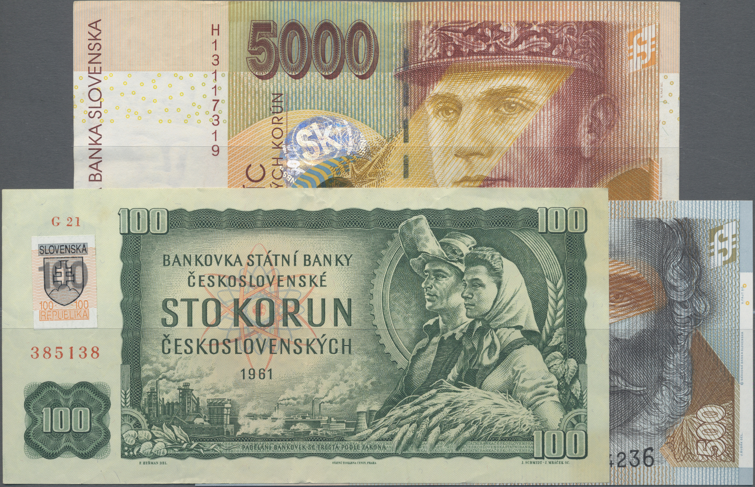 Lot 00454 - Slovakia / Slovakei | Banknoten  -  Auktionshaus Christoph Gärtner GmbH & Co. KG 55th AUCTION - Day 1