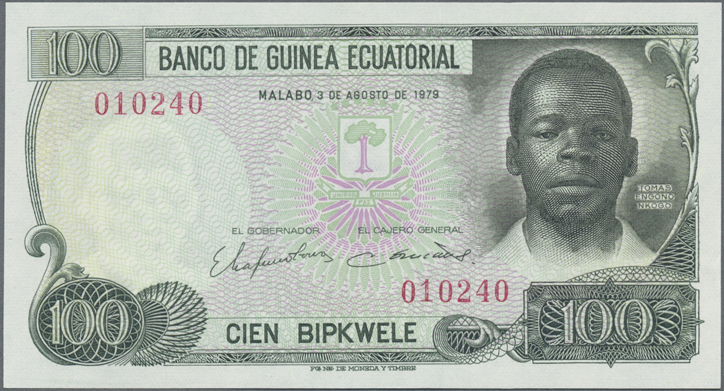 Lot 01124 - Equatorial Guinea / Äquatorialguinea | Banknoten - Auktionshaus Christoph Gärtner GmbH & Co. KG 58th AUCTION - Day 1 Lot 01124 - Equatorial Guinea / Äquatorialguinea | Banknoten - Auktionshaus Christoph Gärtner GmbH & Co. KG 58th AUCTION - Day 1