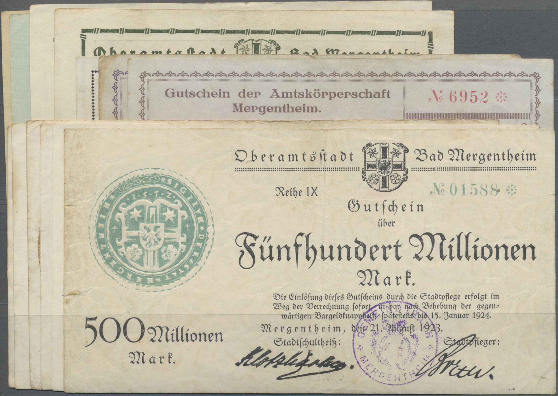 Coin Auction Deutschland Notgeld Wurttemberg Banknoten