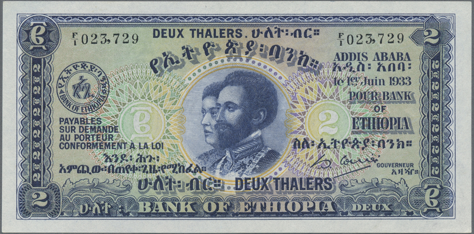 Lot 01130 - Ethiopia / Äthiopien | Banknoten  -  Auktionshaus Christoph Gärtner GmbH & Co. KG 58th AUCTION - Day 1