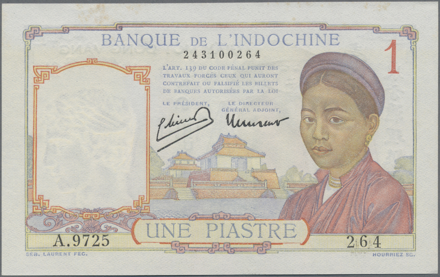 Lot 00390 - French Indochina / Französisch Indochina | Banknoten  -  Auktionshaus Christoph Gärtner GmbH & Co. KG 54th AUCTION - Day 1 Coins & Banknotes