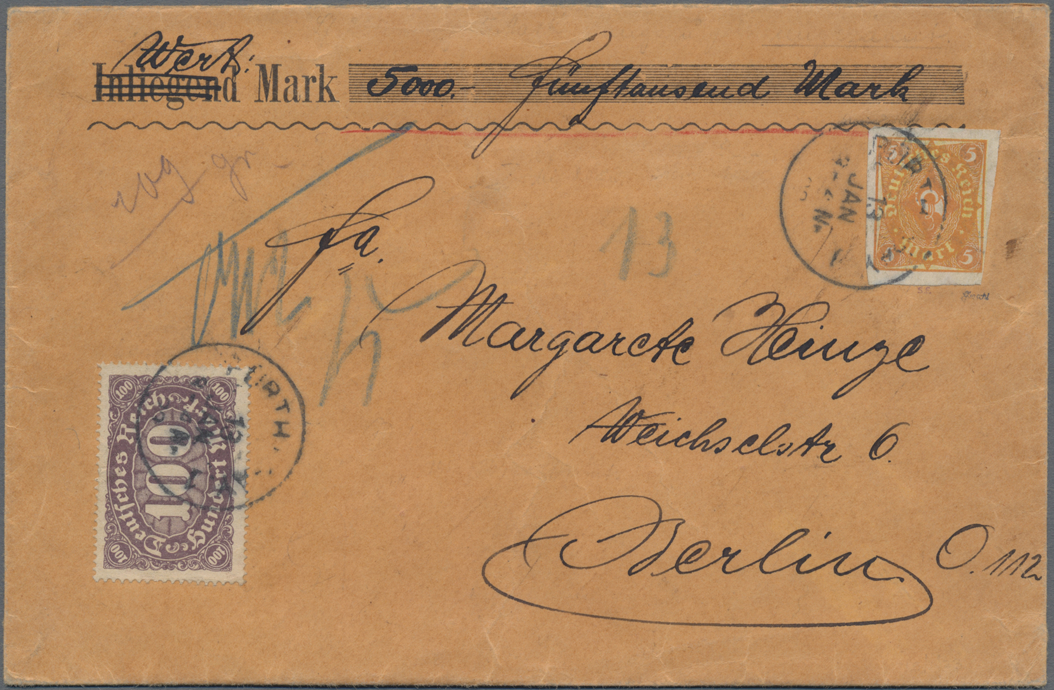 Lot 1043 - Deutsches Reich - Inflation - Auktionshaus Edgar Mohrmann & Co. Internat. Briefmarken-Auktionen GmhH Auction #211 Lot 1043 - Deutsches Reich - Inflation - Auktionshaus Edgar Mohrmann & Co. Internat. Briefmarken-Auktionen GmhH Auction #211