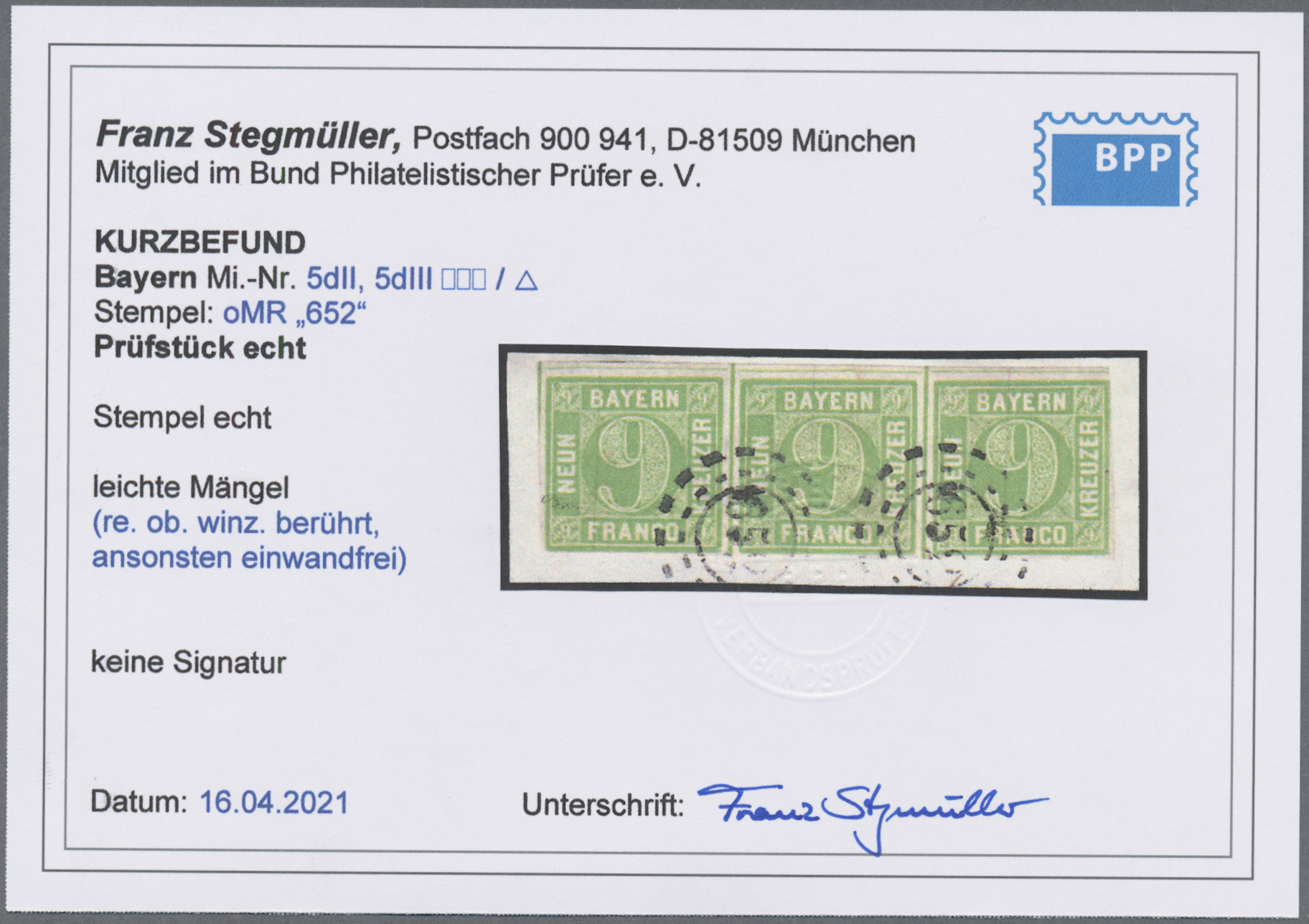 Lot 02738 - Bayern - Marken und Briefe  -  Auktionshaus Christoph Gärtner GmbH & Co. KG 53rd AUCTION - Day 3 Germany