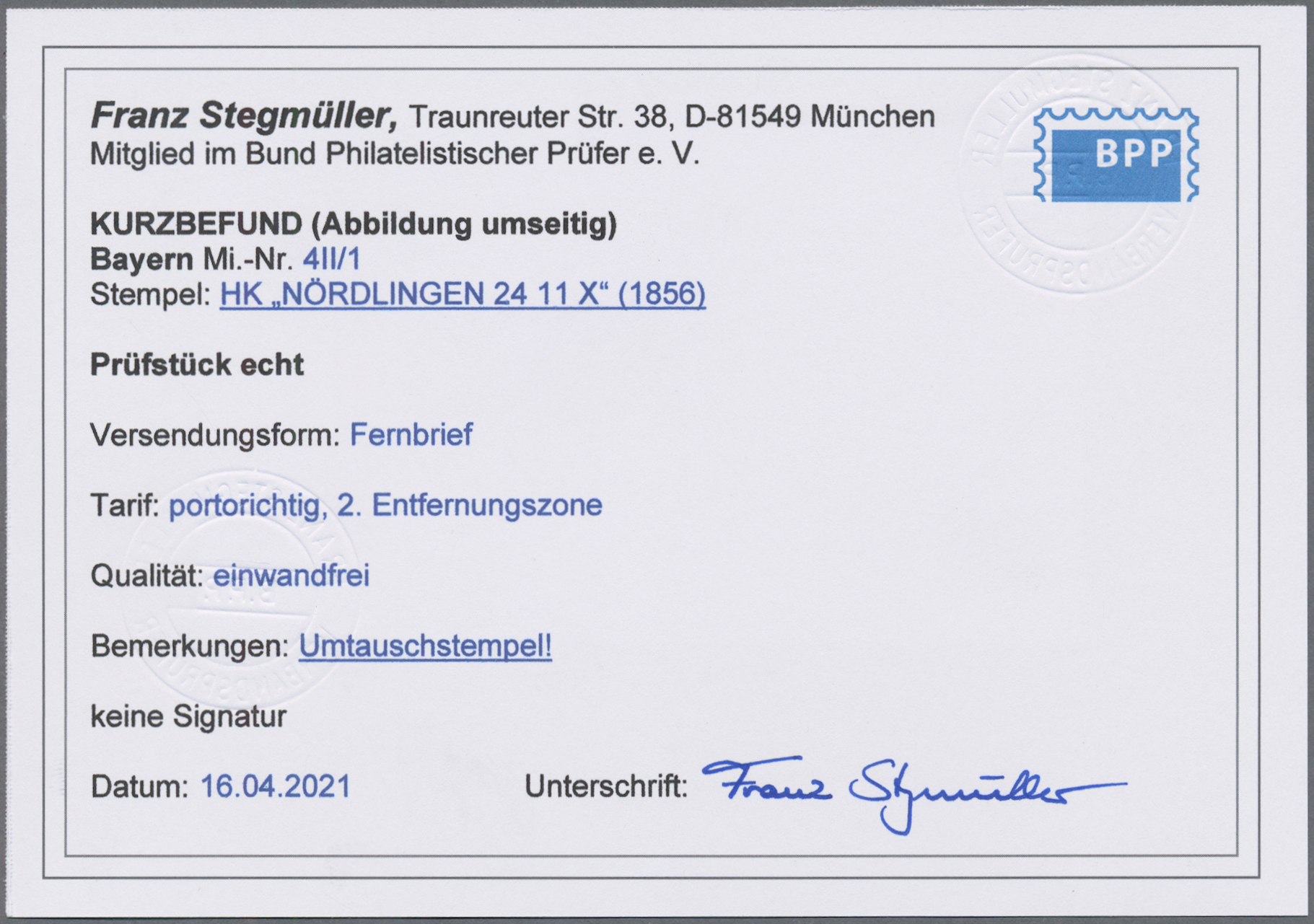 Lot 02145 - Bayern - Marken und Briefe  -  Auktionshaus Christoph Gärtner GmbH & Co. KG 50th Auction Anniversary Auction - Day 7