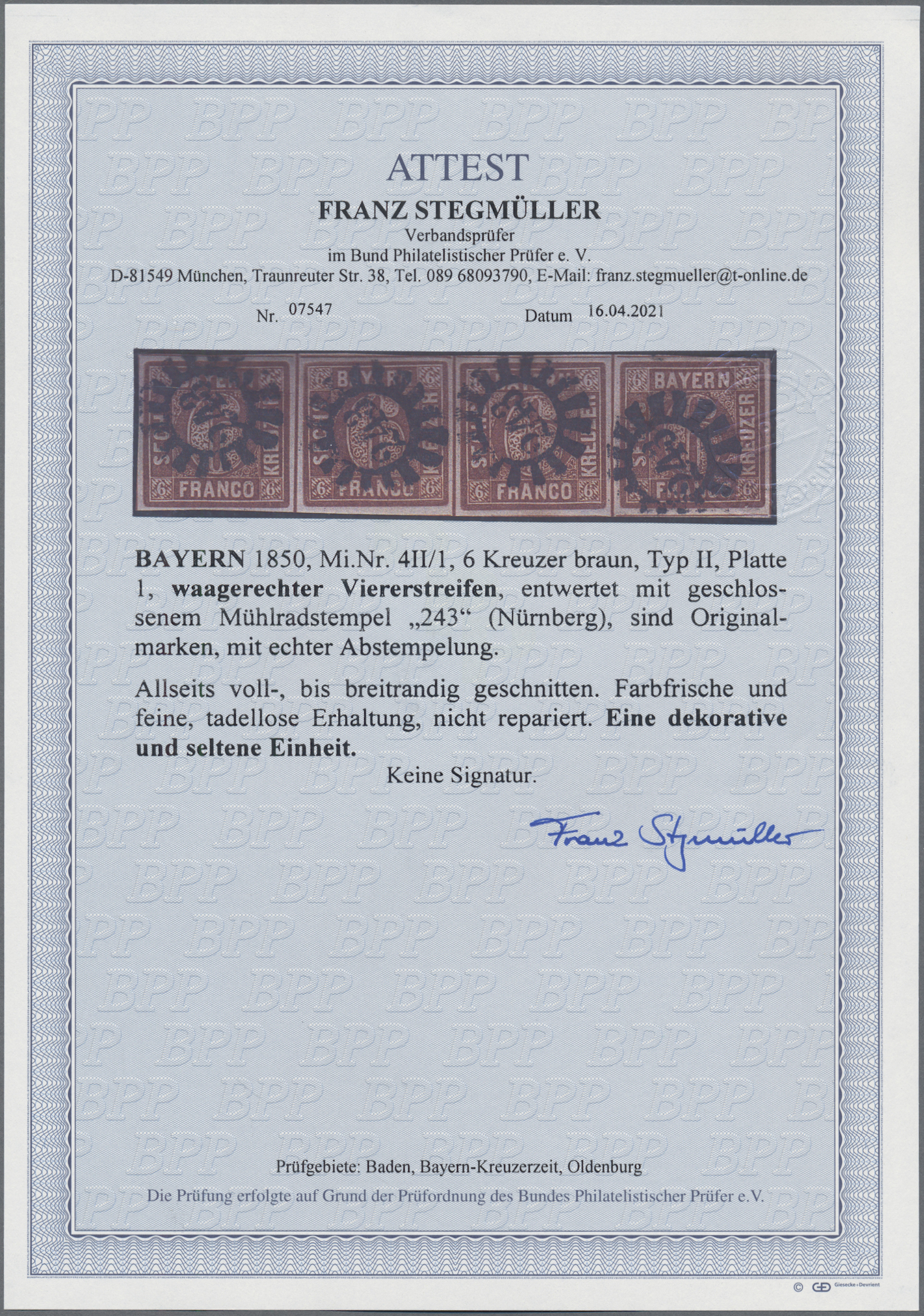 Lot 02140 - Bayern - Marken und Briefe  -  Auktionshaus Christoph Gärtner GmbH & Co. KG 50th Auction Anniversary Auction - Day 7