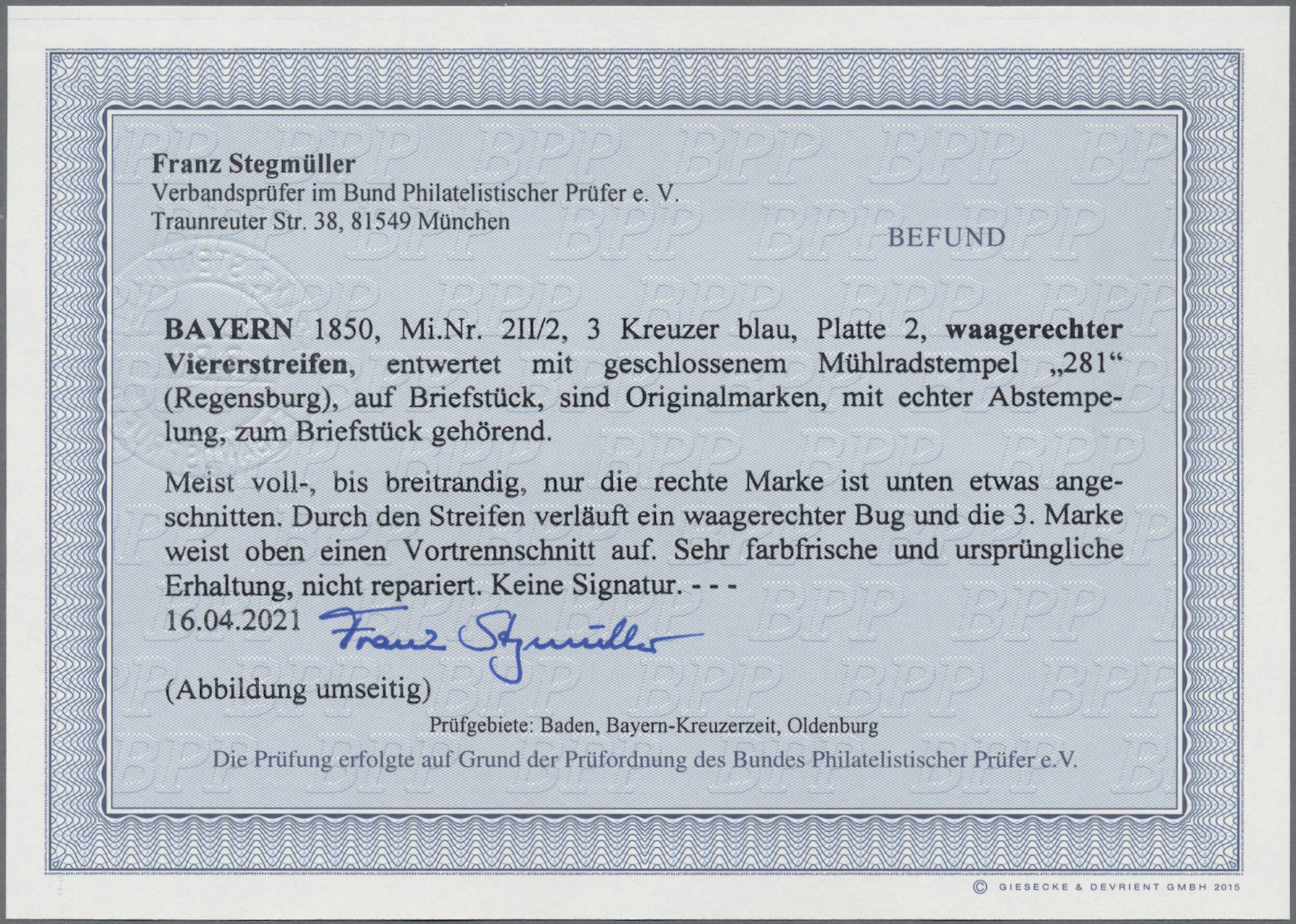 Lot 02058 - Bayern - Marken und Briefe  -  Auktionshaus Christoph Gärtner GmbH & Co. KG 50th Auction Anniversary Auction - Day 7