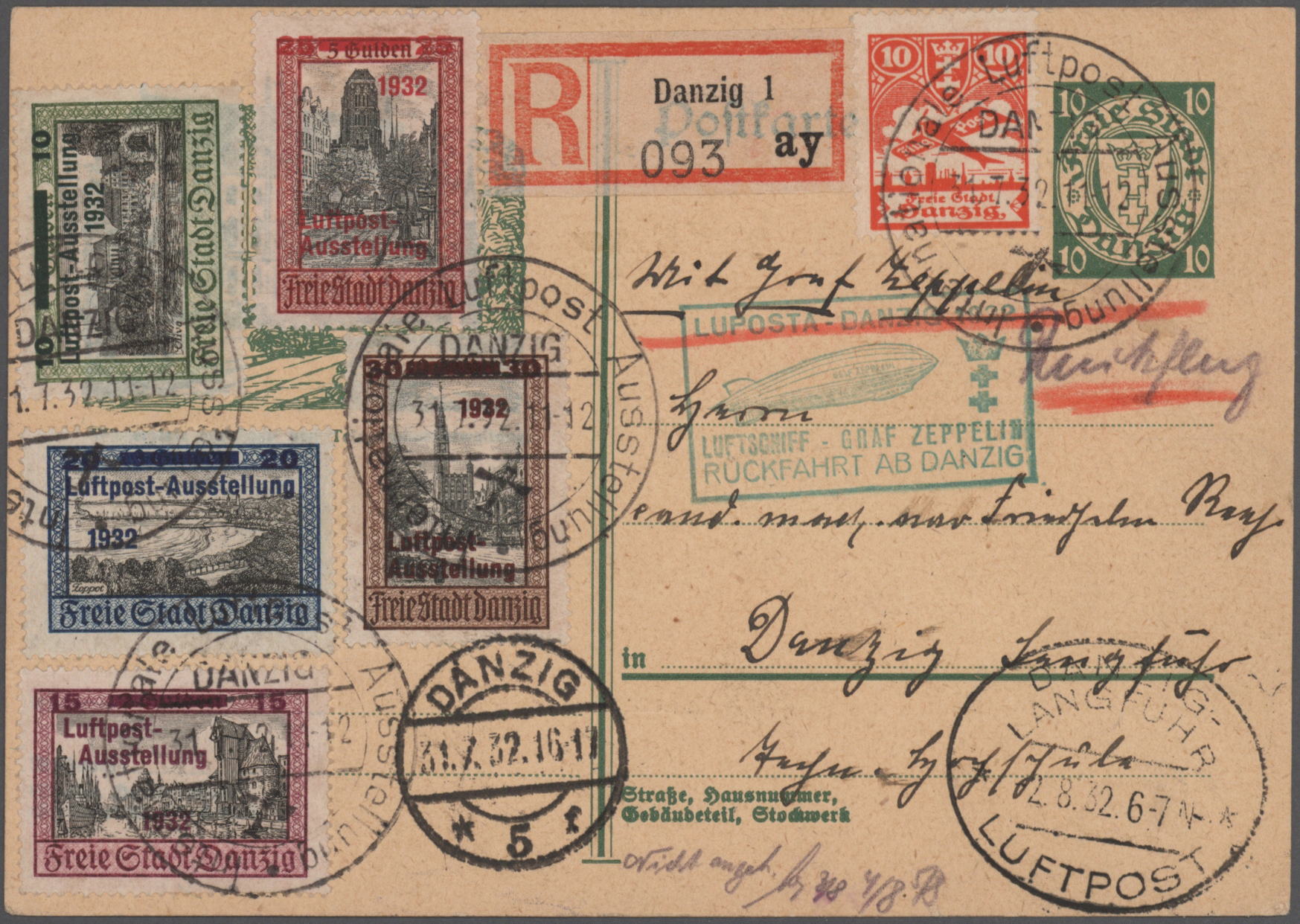 Lot 11072 - Danzig - Flugpost - Auktionshaus Christoph Gärtner GmbH & Co. KG 57th AUCTION - Day 5 Lot 11072 - Danzig - Flugpost - Auktionshaus Christoph Gärtner GmbH & Co. KG 57th AUCTION - Day 5