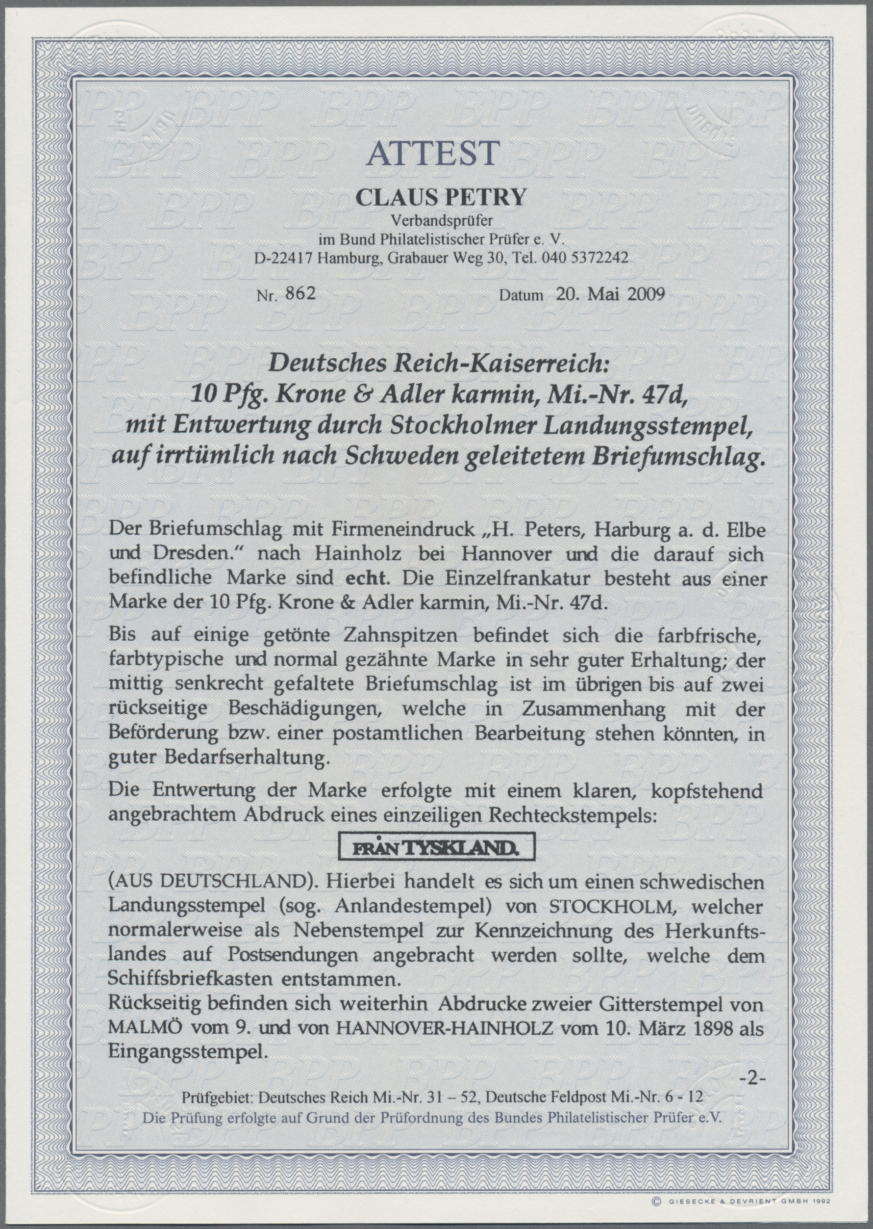 Lot 04828 - Deutsches Reich - Krone / Adler  -  Auktionshaus Christoph Gärtner GmbH & Co. KG 56th AUCTION - Day 3