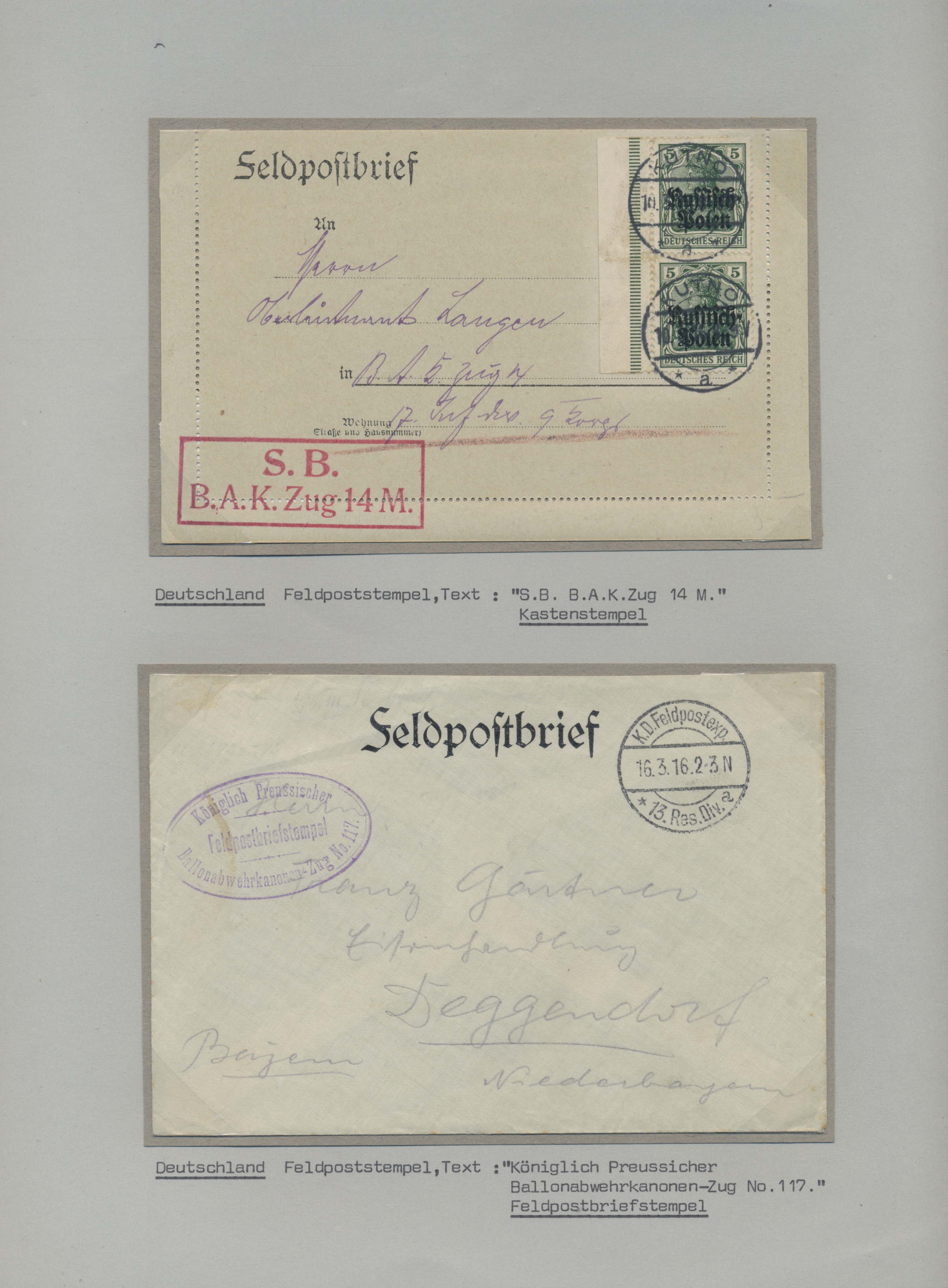 Lot 37001 - feldpost 1. weltkrieg  -  Auktionshaus Christoph Gärtner GmbH & Co. KG Sale #44 Collections Germany
