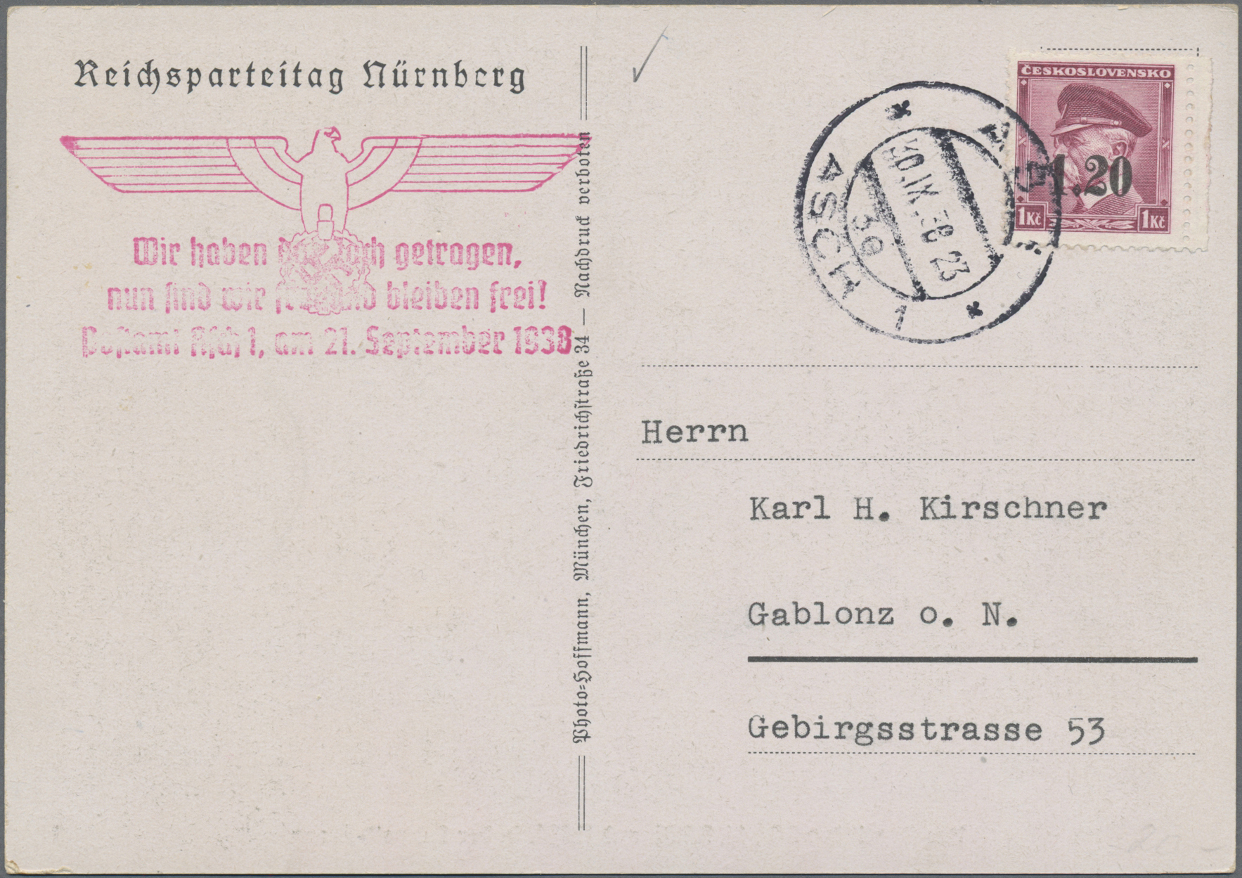 Lot 05976 - Sudetenland - Asch  -  Auktionshaus Christoph Gärtner GmbH & Co. KG 57th AUCTION - Day 3
