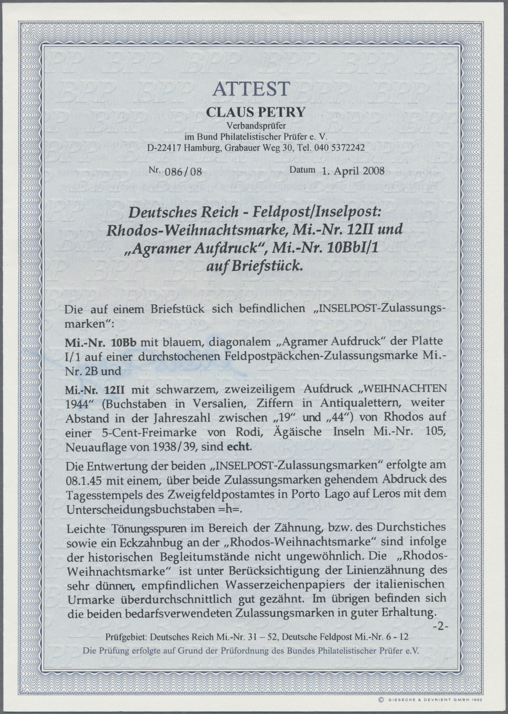 Lot 1816 - feldpostmarken  -   Auction #211