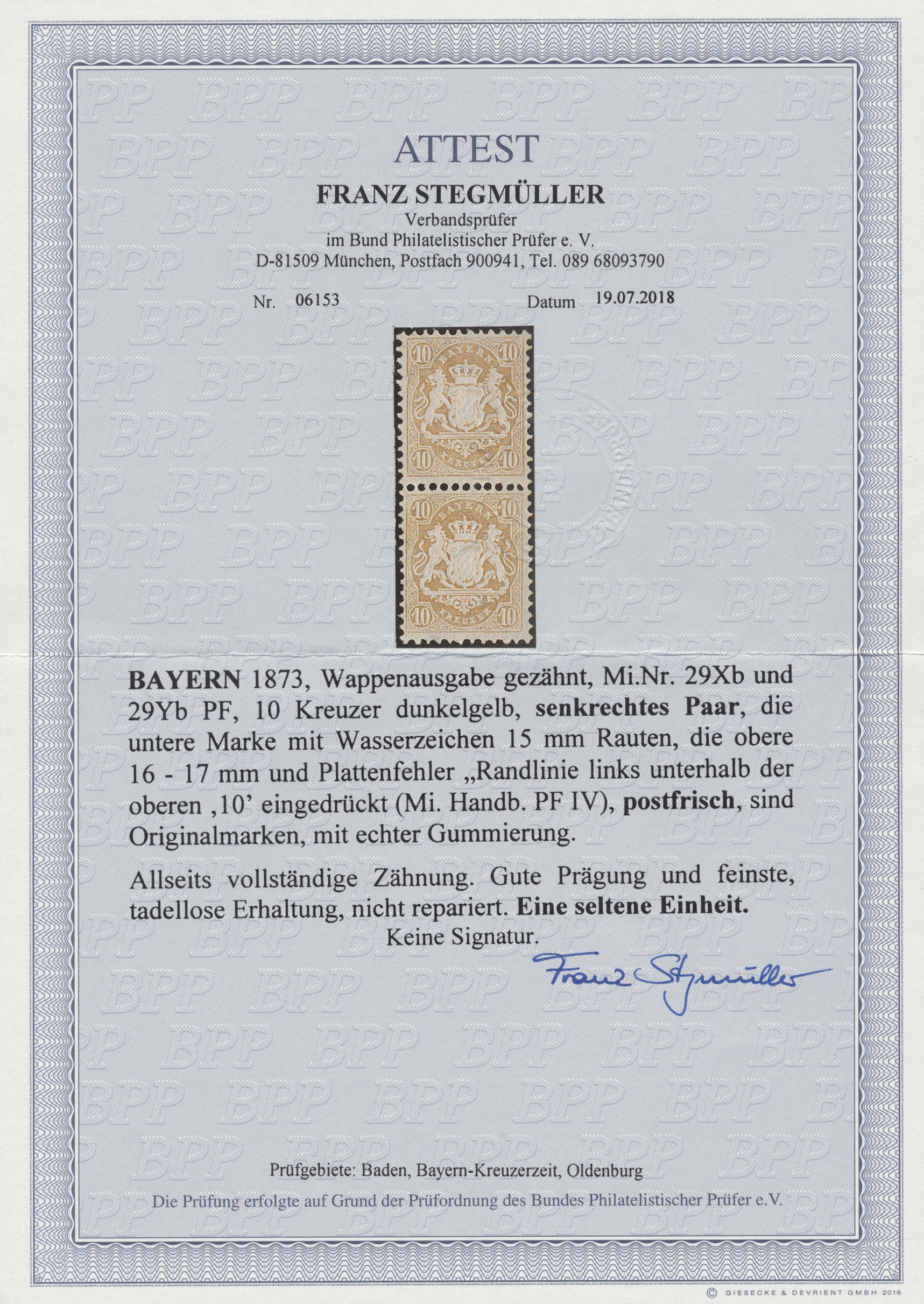 Lot 02768 - Bayern - Marken und Briefe  -  Auktionshaus Christoph Gärtner GmbH & Co. KG 53rd AUCTION - Day 3 Germany