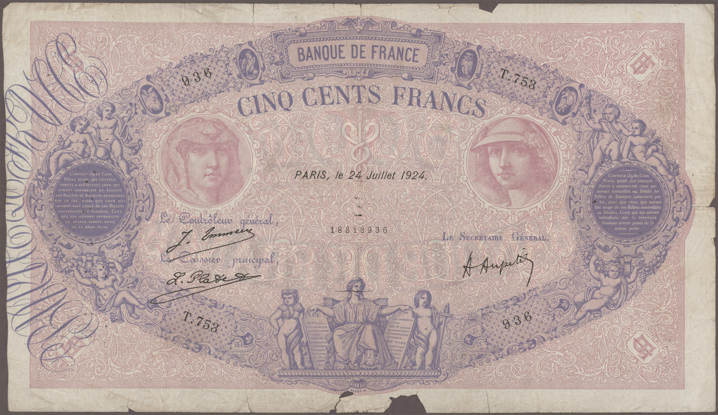 Lot 1156 - France / Frankreich | Banknoten - Auktionshaus Christoph Gärtner GmbH & Co. KG 58th AUCTION - Day 1 Lot 1156 - France / Frankreich | Banknoten - Auktionshaus Christoph Gärtner GmbH & Co. KG 58th AUCTION - Day 1