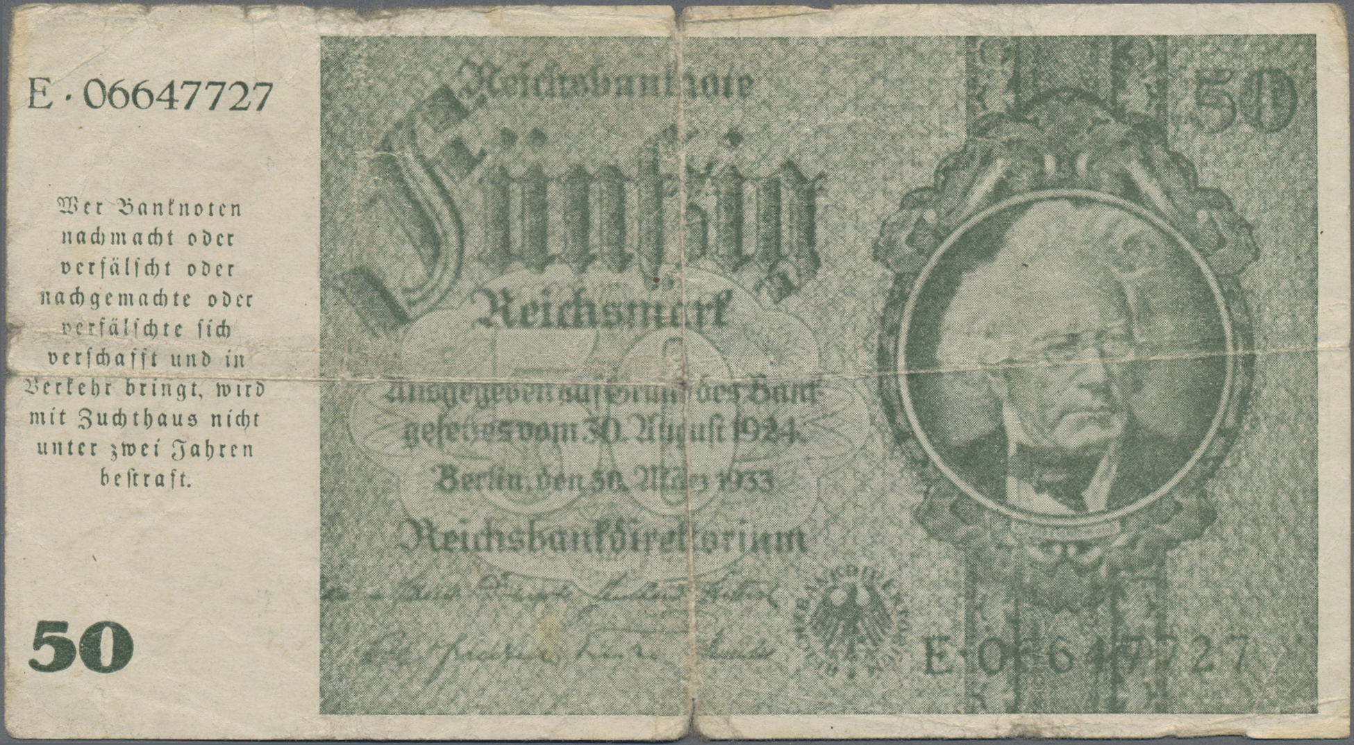 Lot 01740 - Deutschland - Deutsches Reich bis 1945 | Banknoten - Auktionshaus Christoph Gärtner GmbH & Co. KG 58th AUCTION - Day 1 Lot 01740 - Deutschland - Deutsches Reich bis 1945 | Banknoten - Auktionshaus Christoph Gärtner GmbH & Co. KG 58th AUCTION - Day 1
