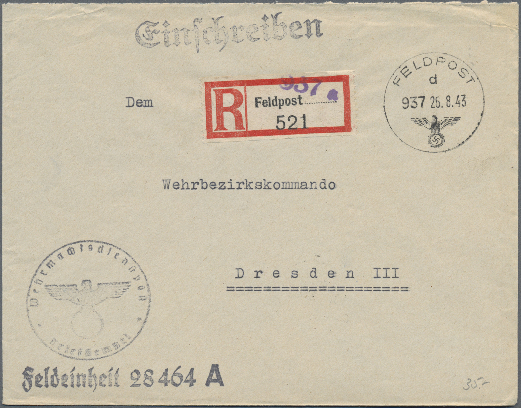 Lot 37151 - feldpost 2. weltkrieg  -  Auktionshaus Christoph Gärtner GmbH & Co. KG Sale #44 Collections Germany