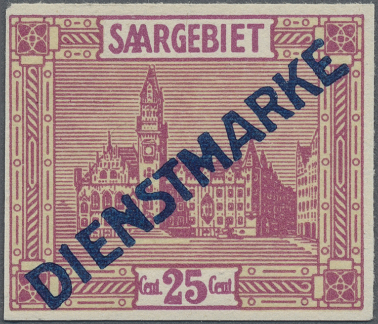 Lot 05785 - Deutsche Abstimmungsgebiete: Saargebiet - Dienstmarken - Auktionshaus Christoph Gärtner GmbH & Co. KG 58th AUCTION - Day 2 Lot 05785 - Deutsche Abstimmungsgebiete: Saargebiet - Dienstmarken - Auktionshaus Christoph Gärtner GmbH & Co. KG 58th AUCTION - Day 2