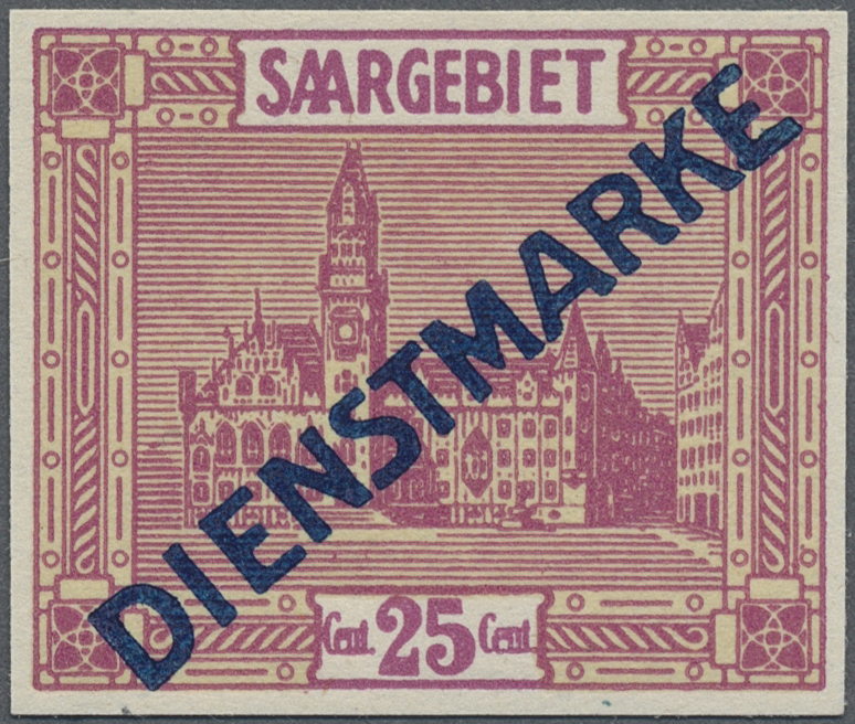 Lot 05787 - Deutsche Abstimmungsgebiete: Saargebiet - Dienstmarken - Auktionshaus Christoph Gärtner GmbH & Co. KG 58th AUCTION - Day 2 Lot 05787 - Deutsche Abstimmungsgebiete: Saargebiet - Dienstmarken - Auktionshaus Christoph Gärtner GmbH & Co. KG 58th AUCTION - Day 2