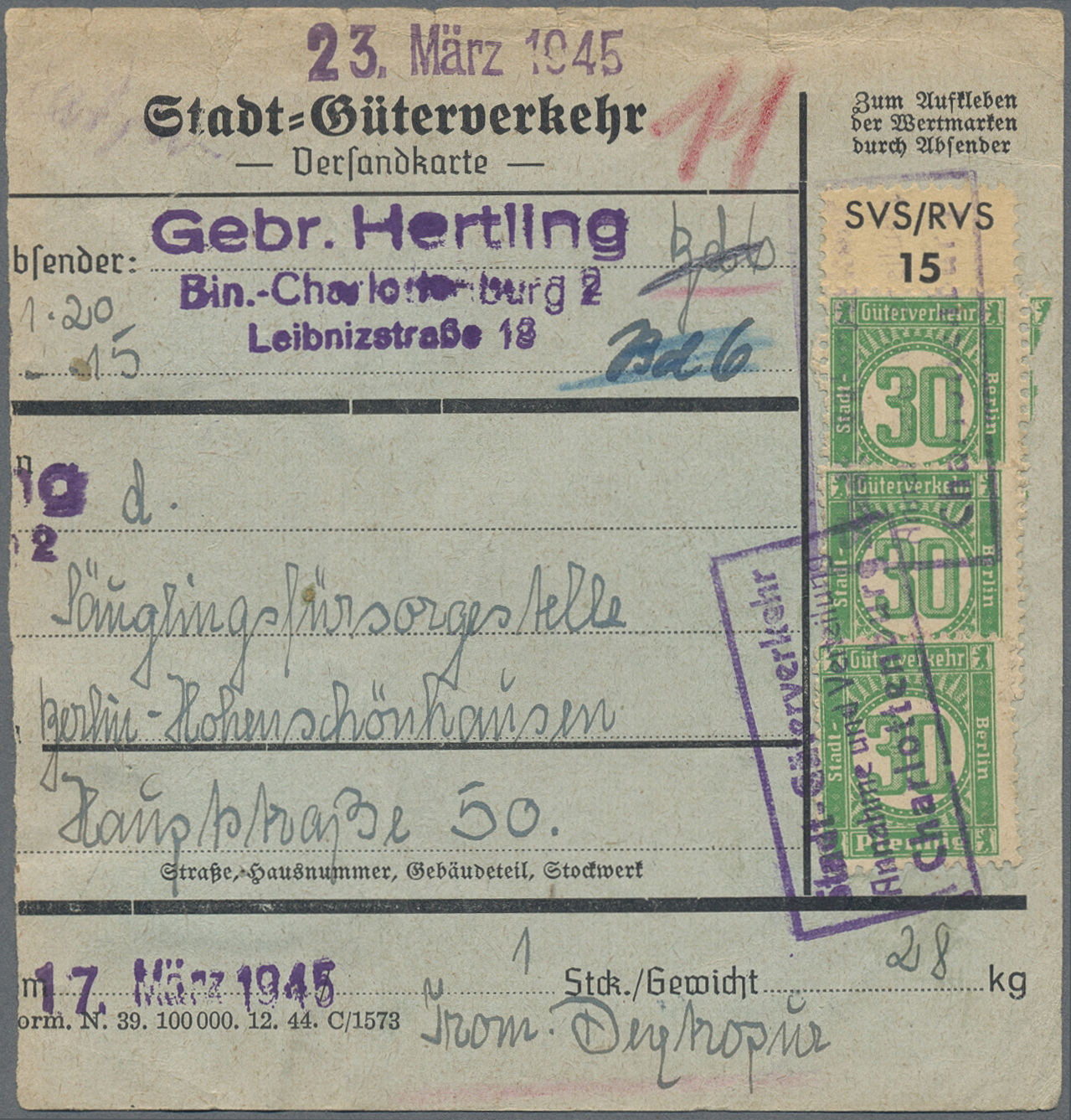 Lot 10215 - Deutsches Reich - Privatpost (Stadtpost) - Auktionshaus Christoph Gärtner GmbH & Co. KG 58th AUCTION - Day 3 Lot 10215 - Deutsches Reich - Privatpost (Stadtpost) - Auktionshaus Christoph Gärtner GmbH & Co. KG 58th AUCTION - Day 3