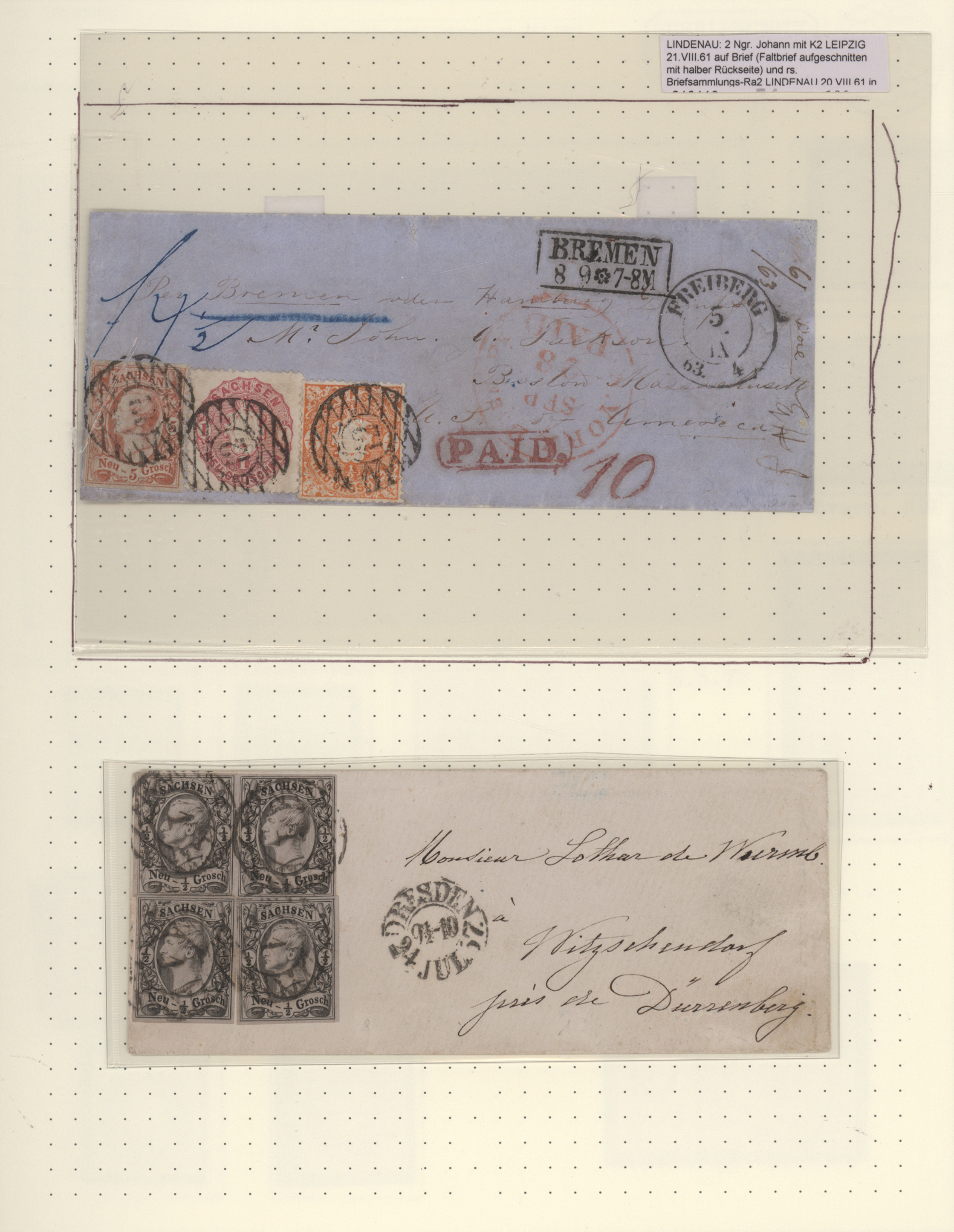 Lot 13783 - Sachsen - Marken und Briefe - Auktionshaus Christoph Gärtner GmbH & Co. KG 58th AUCTION - Day 5 Lot 13783 - Sachsen - Marken und Briefe - Auktionshaus Christoph Gärtner GmbH & Co. KG 58th AUCTION - Day 5