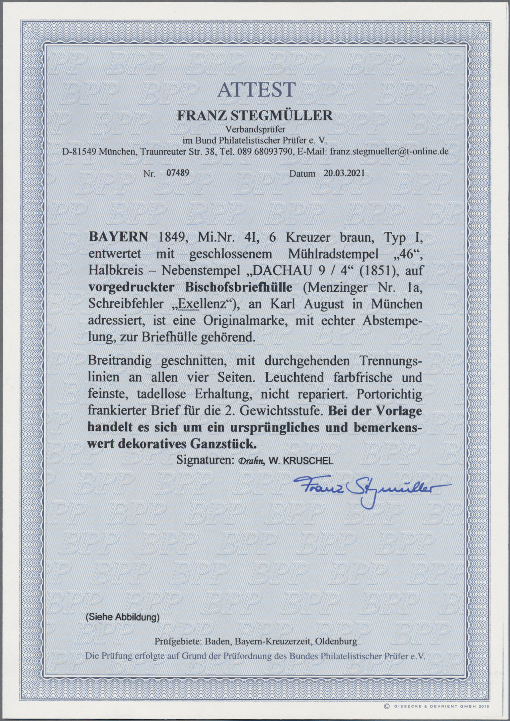 Lot 02130 - Bayern - Marken und Briefe  -  Auktionshaus Christoph Gärtner GmbH & Co. KG 50th Auction Anniversary Auction - Day 7