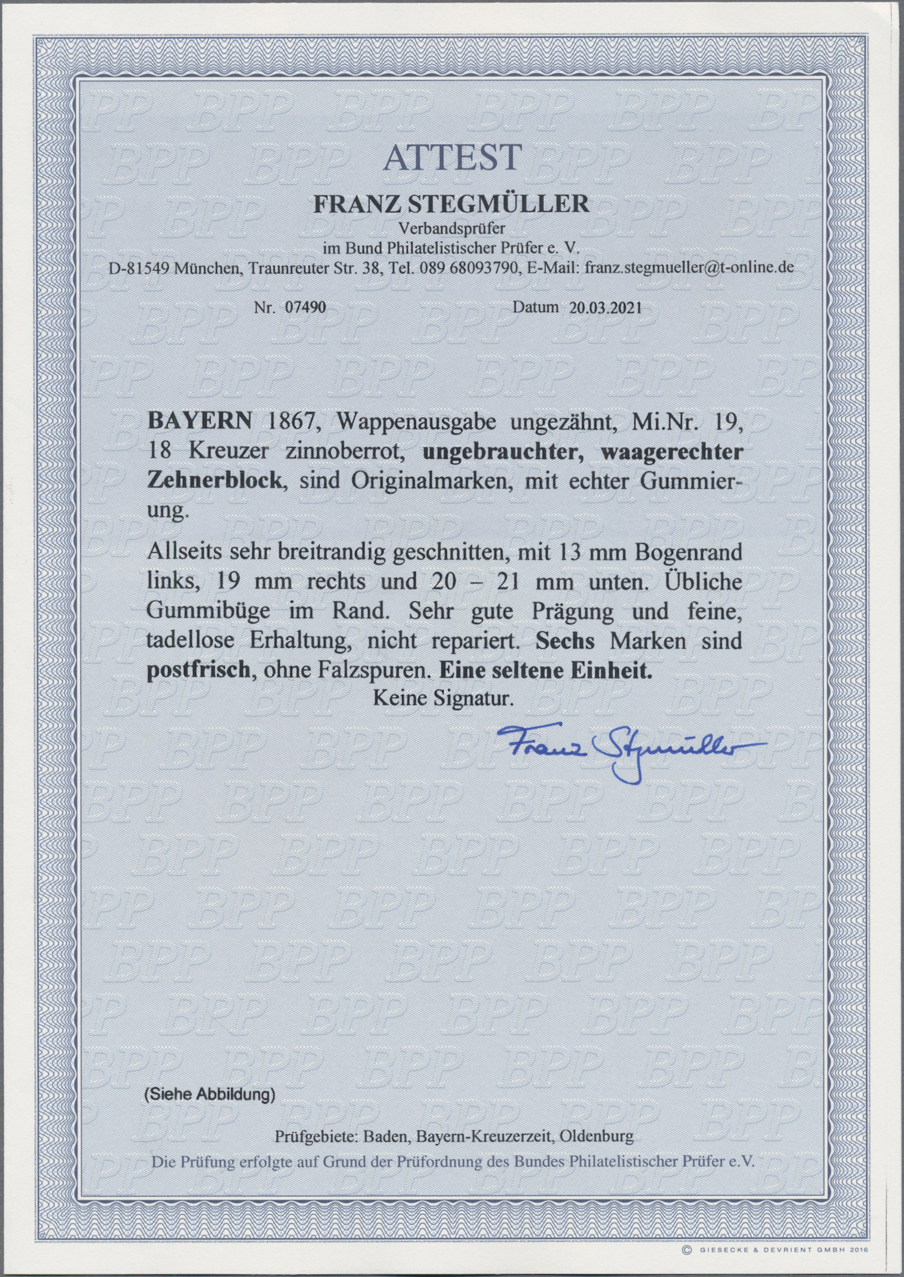 Lot 02287 - Bayern - Marken und Briefe  -  Auktionshaus Christoph Gärtner GmbH & Co. KG 50th Auction Anniversary Auction - Day 7
