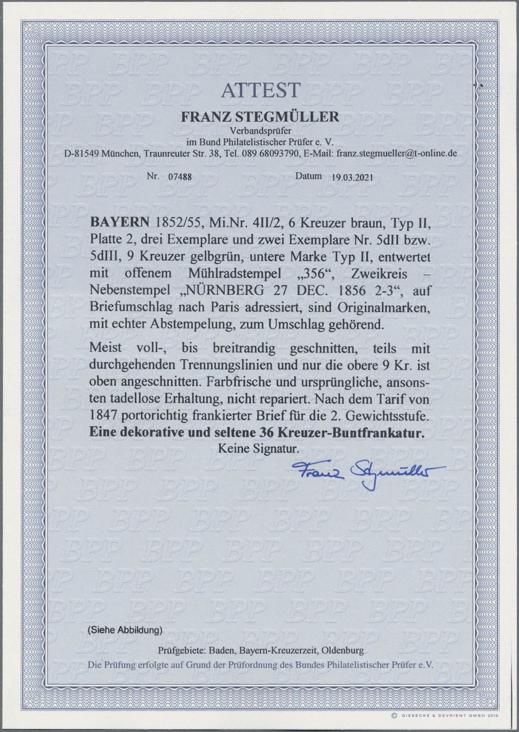 Lot 02150 - Bayern - Marken und Briefe  -  Auktionshaus Christoph Gärtner GmbH & Co. KG 50th Auction Anniversary Auction - Day 7