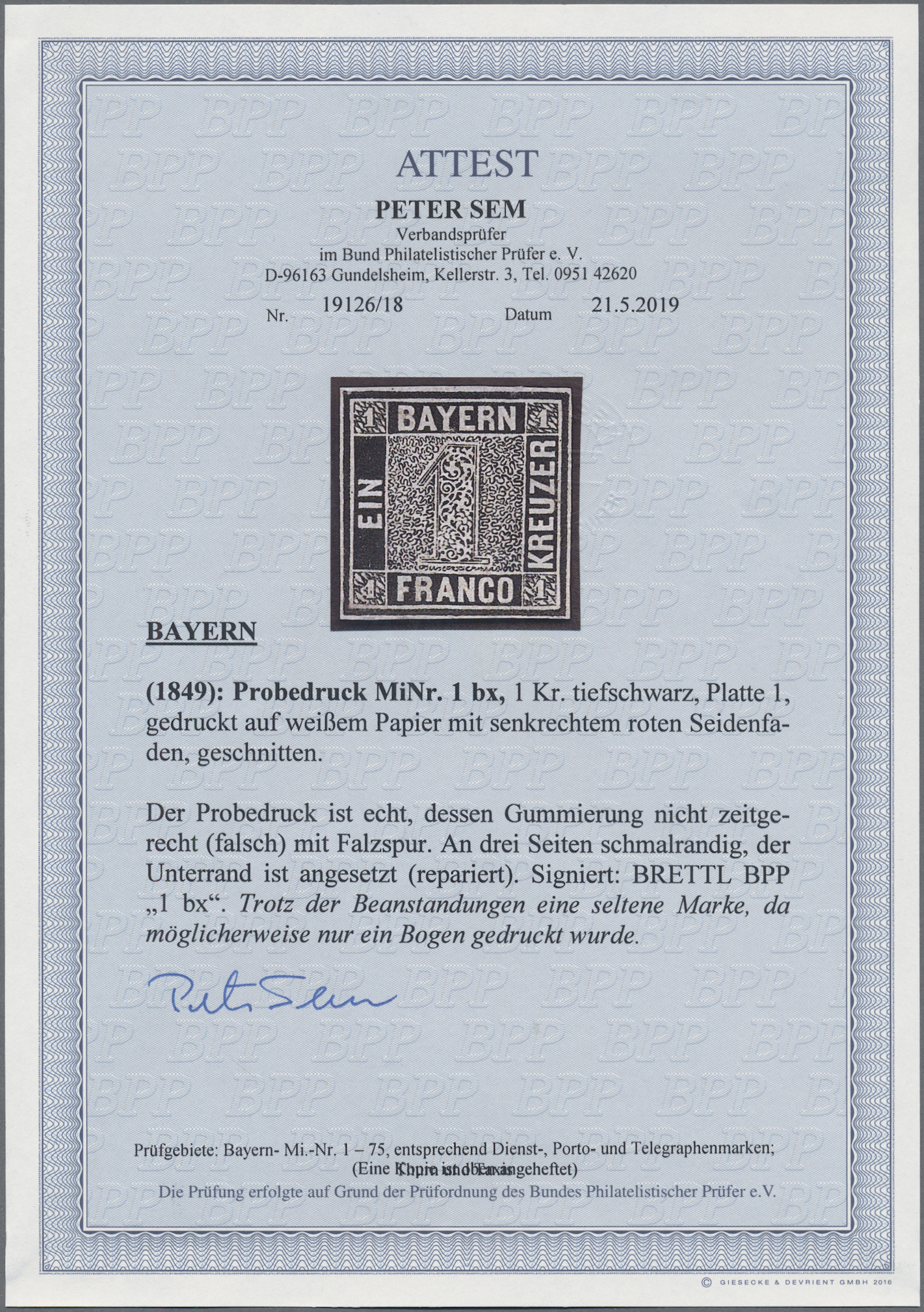 Lot 02037 - Bayern - Marken und Briefe  -  Auktionshaus Christoph Gärtner GmbH & Co. KG 50th Auction Anniversary Auction - Day 7