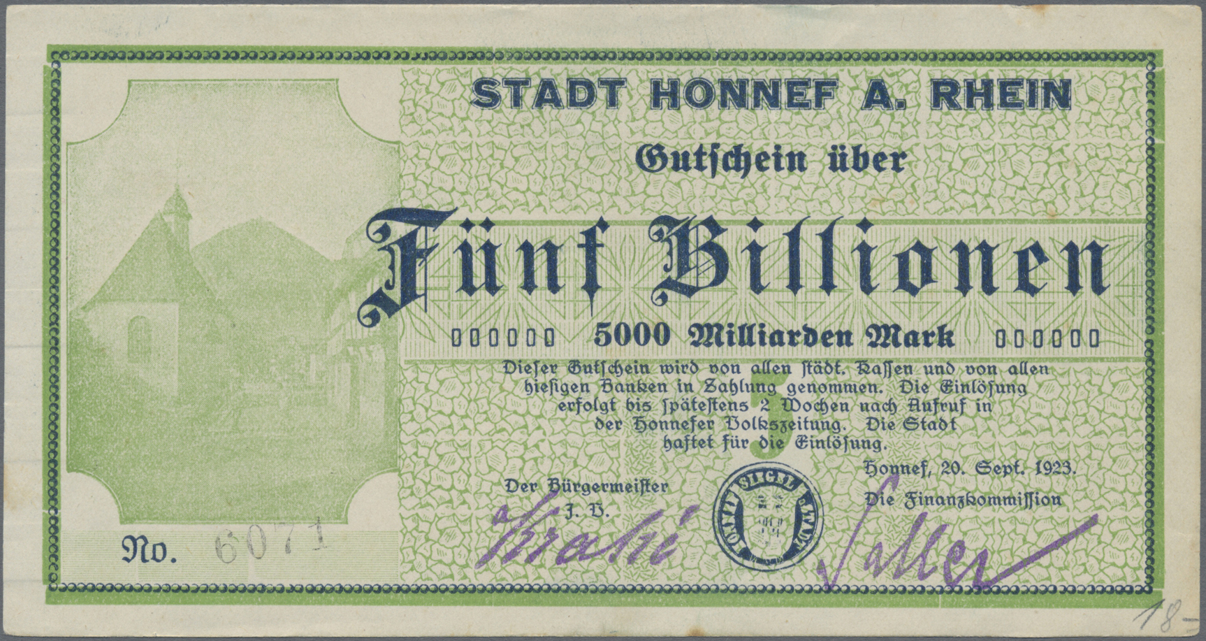 Lot 1709 - Deutschland - Notgeld - Rheinland | Banknoten  -  Auktionshaus Christoph Gärtner GmbH & Co. KG  59th AUCTION - day 2
