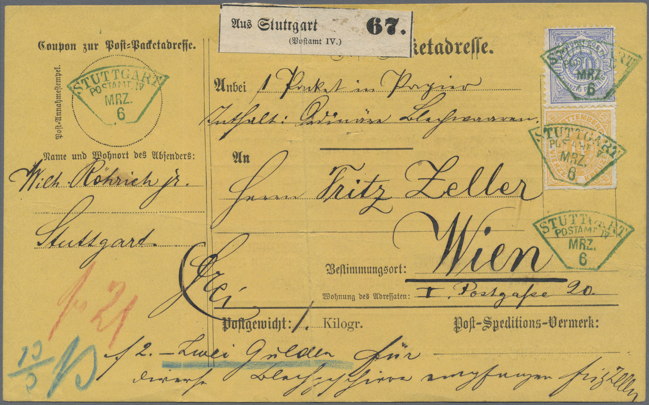 Lot 04888 - Württemberg - Marken und Briefe - Auktionshaus Christoph Gärtner GmbH & Co. KG 57th AUCTION - Day 3 Lot 04888 - Württemberg - Marken und Briefe - Auktionshaus Christoph Gärtner GmbH & Co. KG 57th AUCTION - Day 3