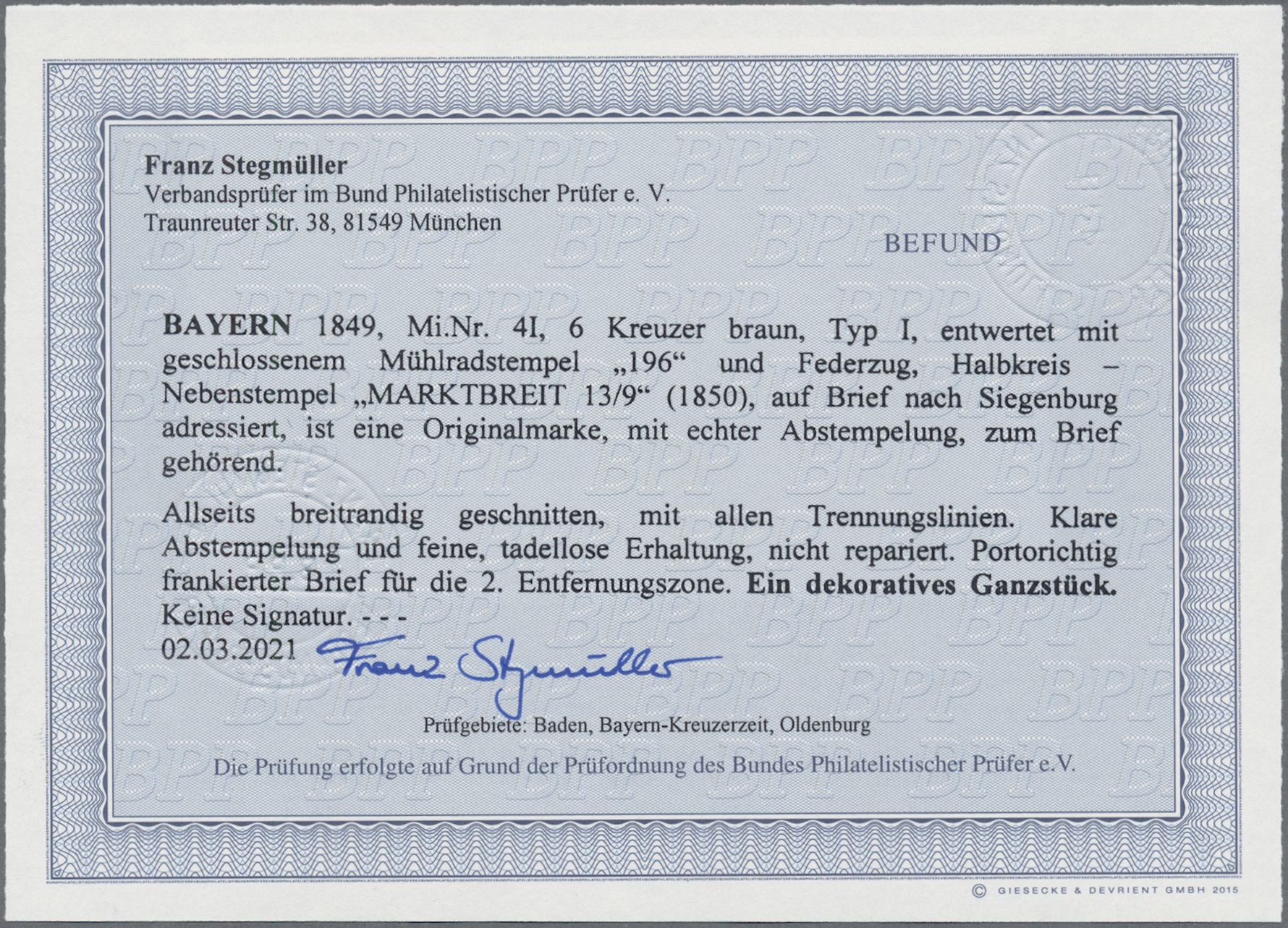 Lot 02136 - Bayern - Marken und Briefe  -  Auktionshaus Christoph Gärtner GmbH & Co. KG 50th Auction Anniversary Auction - Day 7