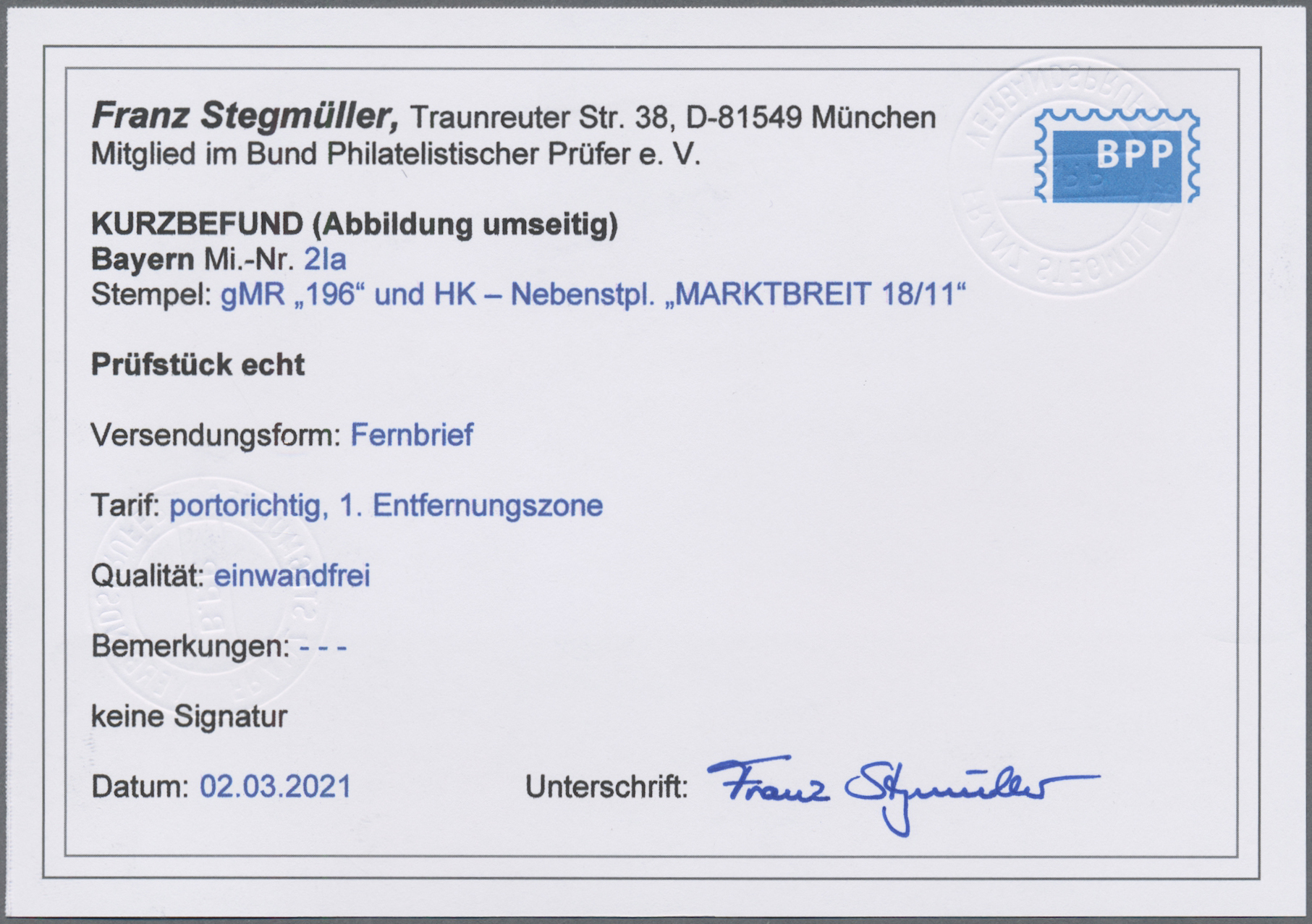 Lot 02047 - Bayern - Marken und Briefe  -  Auktionshaus Christoph Gärtner GmbH & Co. KG 50th Auction Anniversary Auction - Day 7