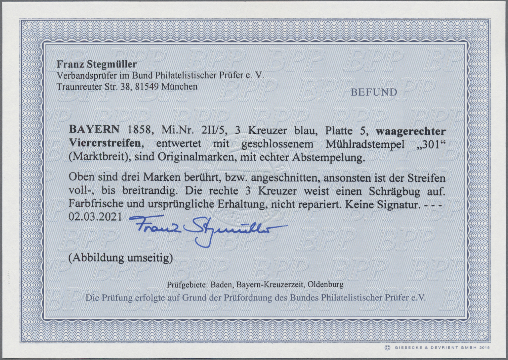 Lot 02059 - Bayern - Marken und Briefe  -  Auktionshaus Christoph Gärtner GmbH & Co. KG 50th Auction Anniversary Auction - Day 7