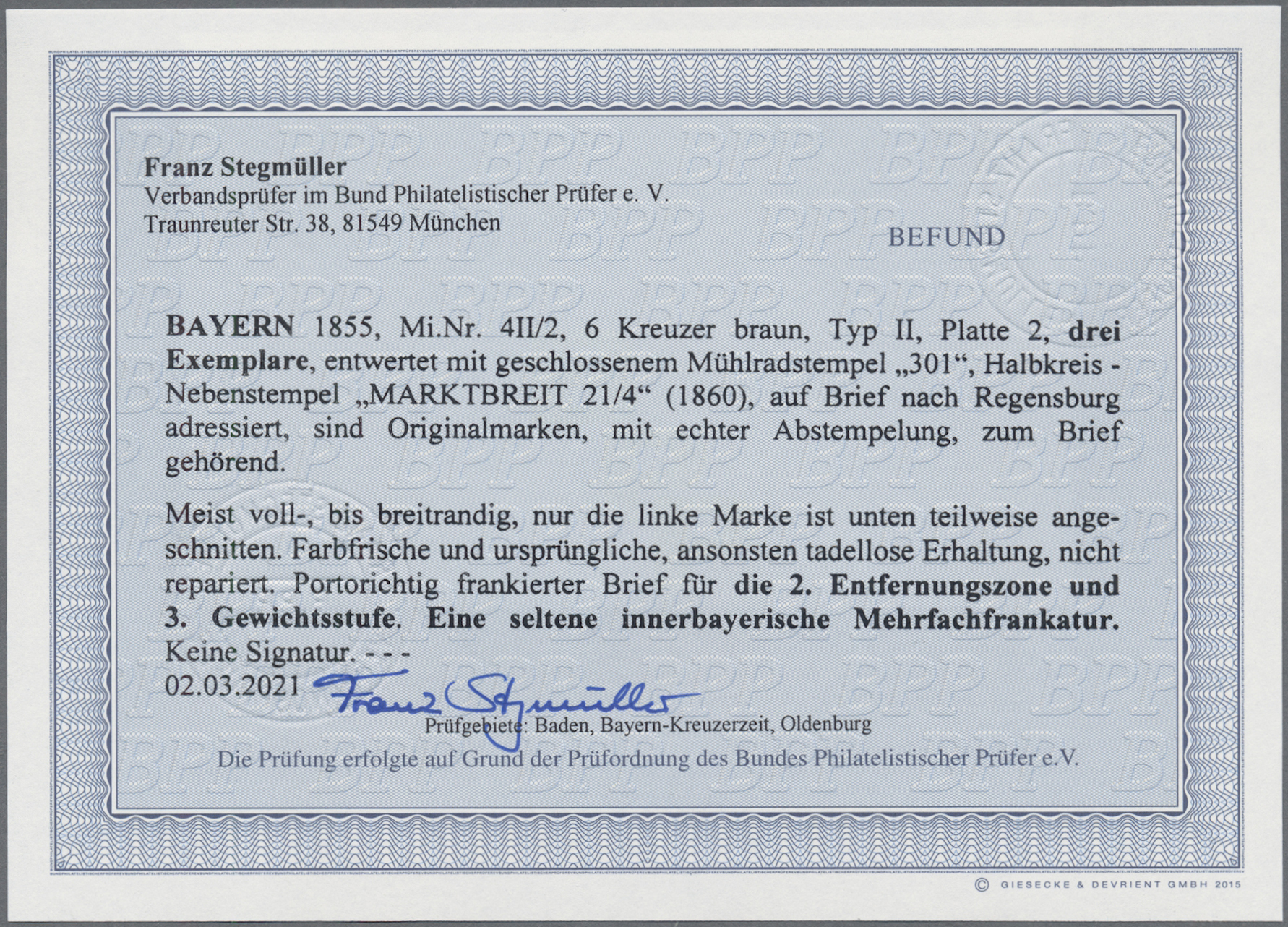 Lot 02148 - Bayern - Marken und Briefe  -  Auktionshaus Christoph Gärtner GmbH & Co. KG 50th Auction Anniversary Auction - Day 7