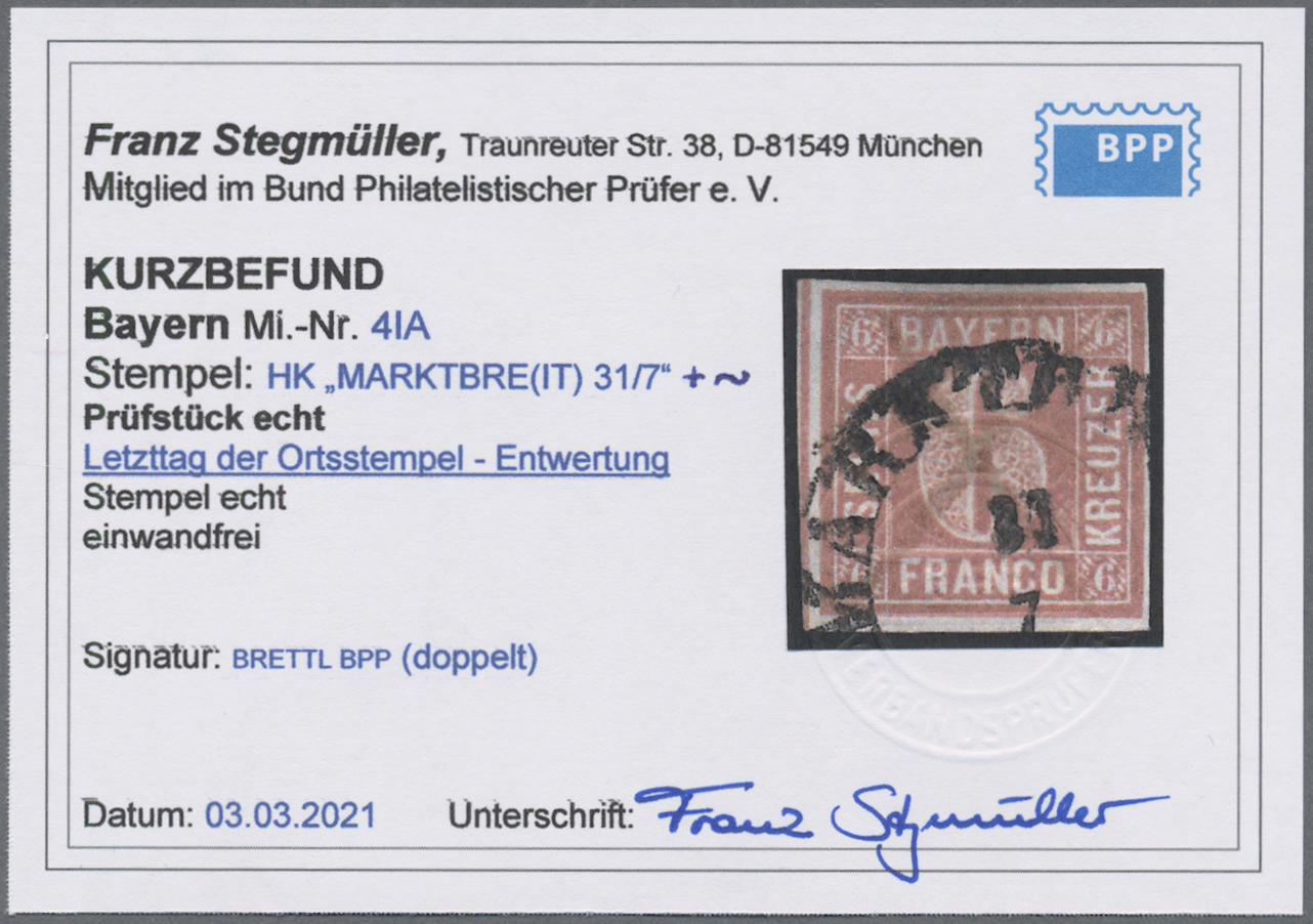 Lot 02113 - Bayern - Marken und Briefe  -  Auktionshaus Christoph Gärtner GmbH & Co. KG 50th Auction Anniversary Auction - Day 7