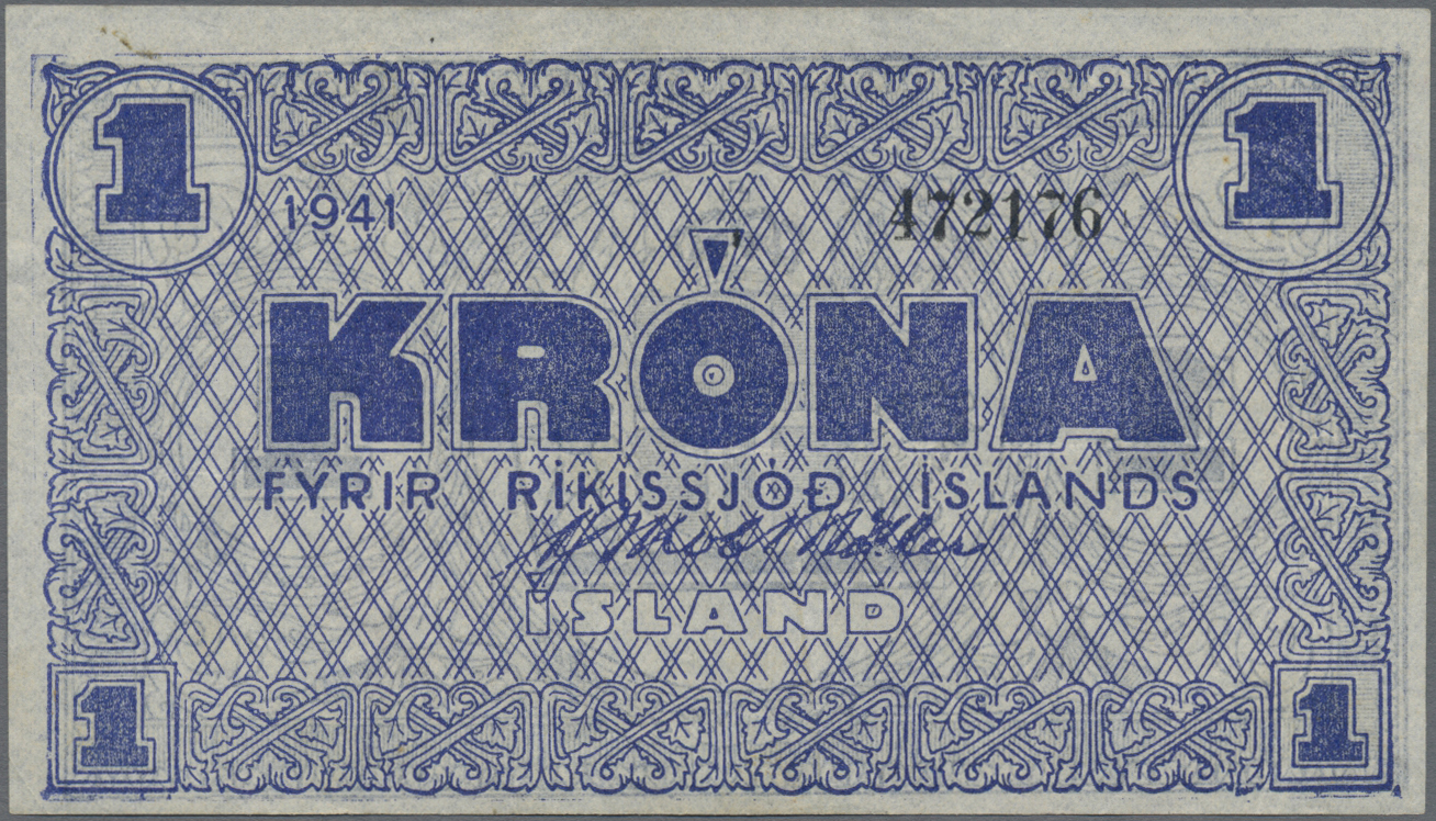 Lot 01308 - Iceland / Island | Banknoten  -  Auktionshaus Christoph Gärtner GmbH & Co. KG 58th AUCTION - Day 1