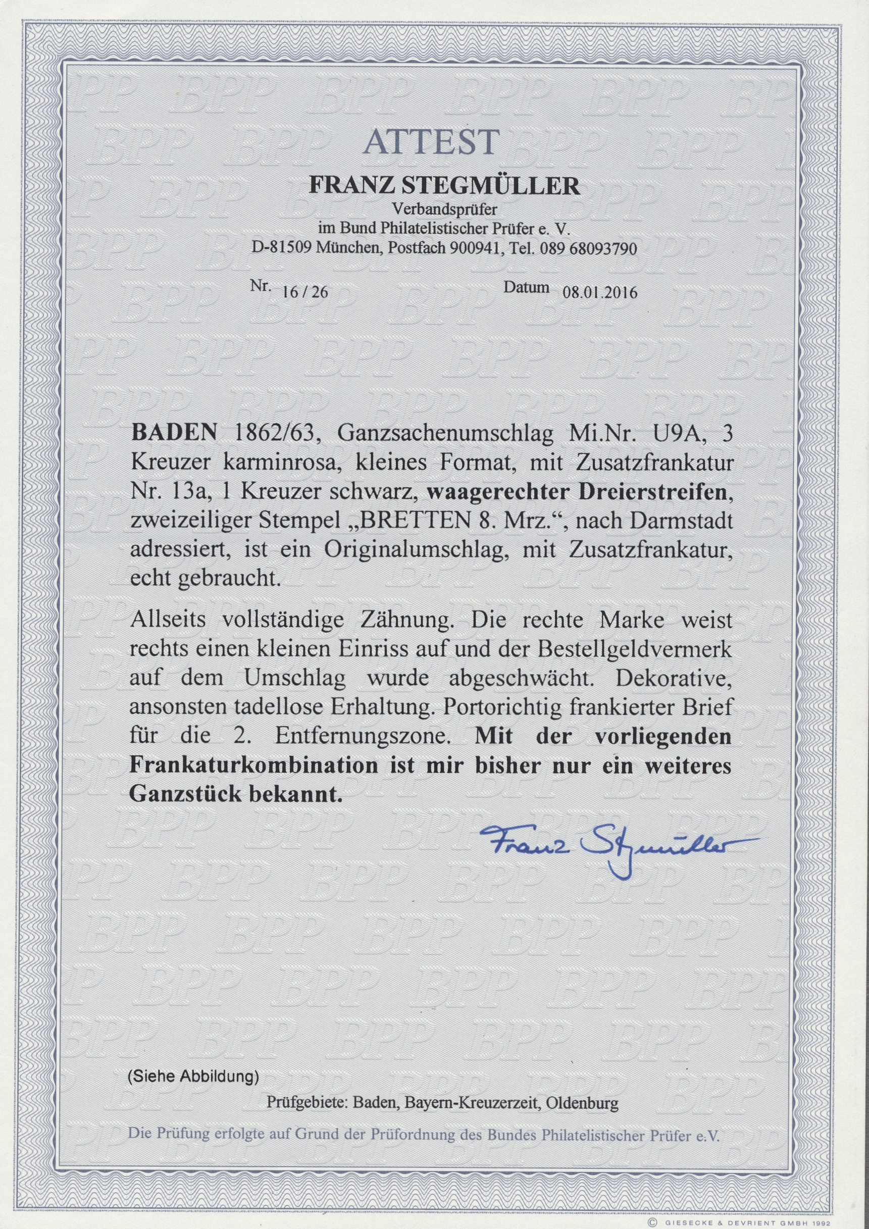 Lot 05005 - Baden - Marken und Briefe  -  Auktionshaus Christoph Gärtner GmbH & Co. KG 55th AUCTION - Day 3