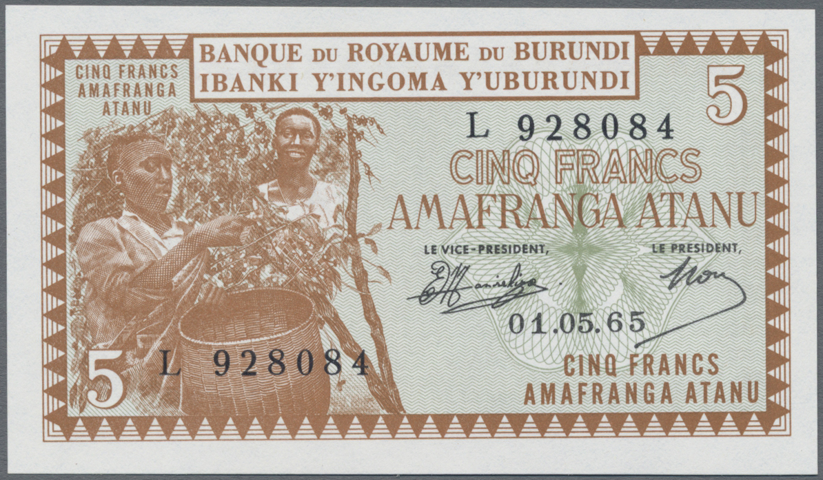 Lot 01250 - Burundi | Banknoten - Auktionshaus Christoph Gärtner GmbH & Co. KG Sale #45 Banknotes Worldwide Lot 01250 - Burundi | Banknoten - Auktionshaus Christoph Gärtner GmbH & Co. KG Sale #45 Banknotes Worldwide