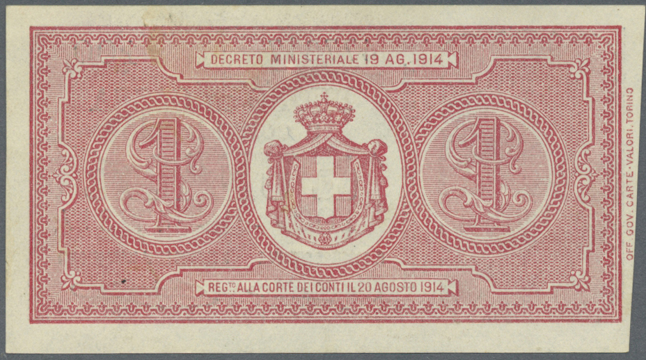 Lot 00191 - Italy / Italien | Banknoten  -  Auktionshaus Christoph Gärtner GmbH & Co. KG 54th AUCTION - Day 1 Coins & Banknotes