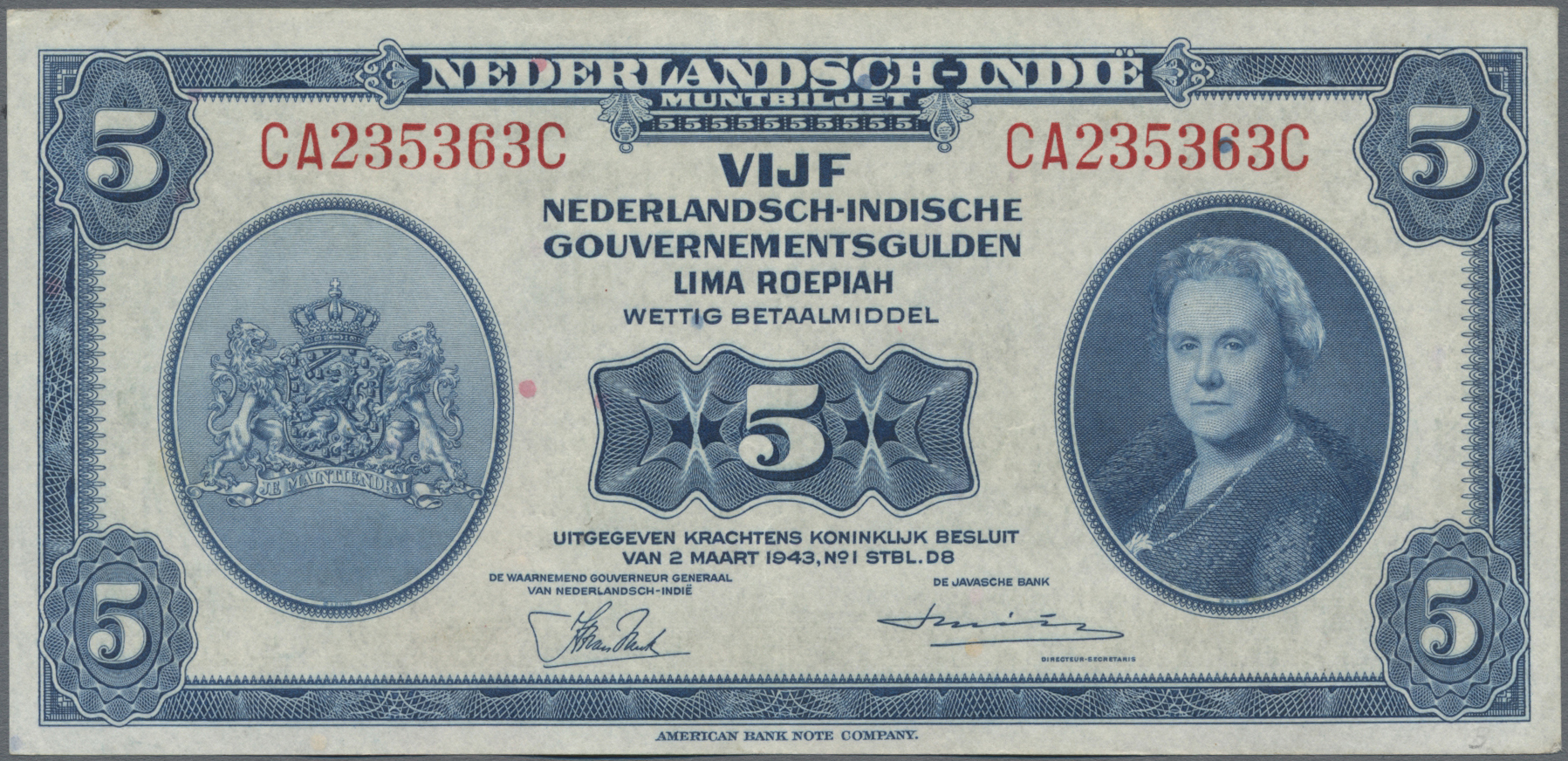 Lot 02105 - Netherlands Indies / Niederländisch Indien | Banknoten - Auktionshaus Christoph Gärtner GmbH & Co. KG Sale #45 Banknotes Worldwide Lot 02105 - Netherlands Indies / Niederländisch Indien | Banknoten - Auktionshaus Christoph Gärtner GmbH & Co. KG Sale #45 Banknotes Worldwide