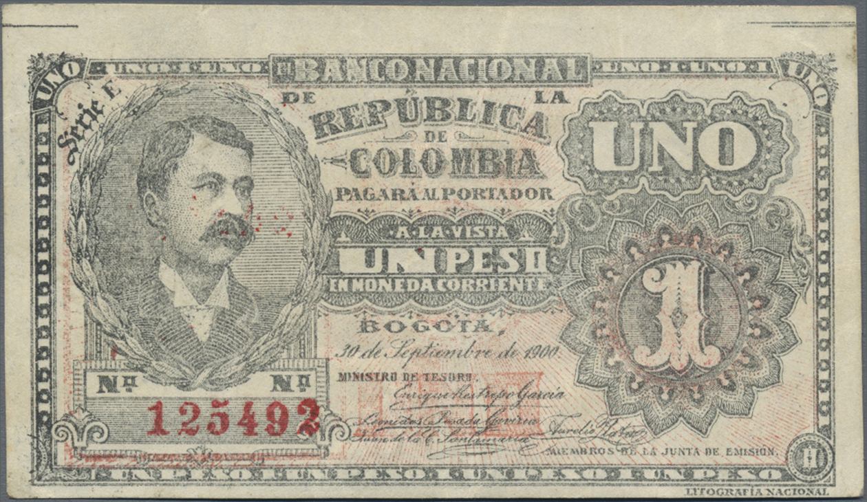 Lot 01365 - Colombia / Kolumbien | Banknoten - Auktionshaus Christoph Gärtner GmbH & Co. KG Sale #45 Banknotes Worldwide Lot 01365 - Colombia / Kolumbien | Banknoten - Auktionshaus Christoph Gärtner GmbH & Co. KG Sale #45 Banknotes Worldwide