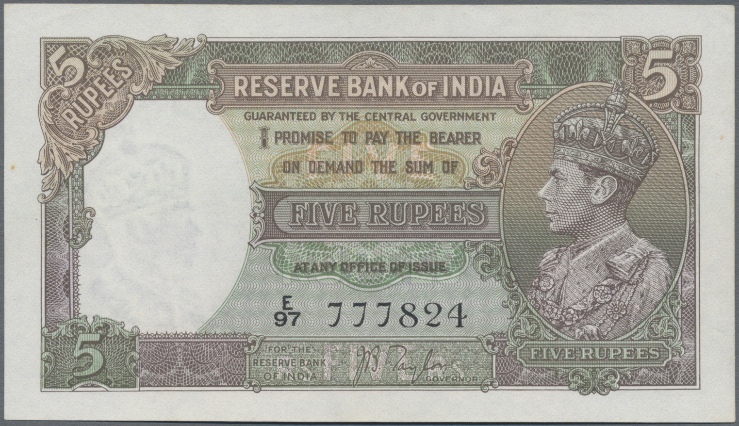 Lot 01795 - India / Indien | Banknoten - Auktionshaus Christoph Gärtner GmbH & Co. KG Sale #45 Banknotes Worldwide Lot 01795 - India / Indien | Banknoten - Auktionshaus Christoph Gärtner GmbH & Co. KG Sale #45 Banknotes Worldwide