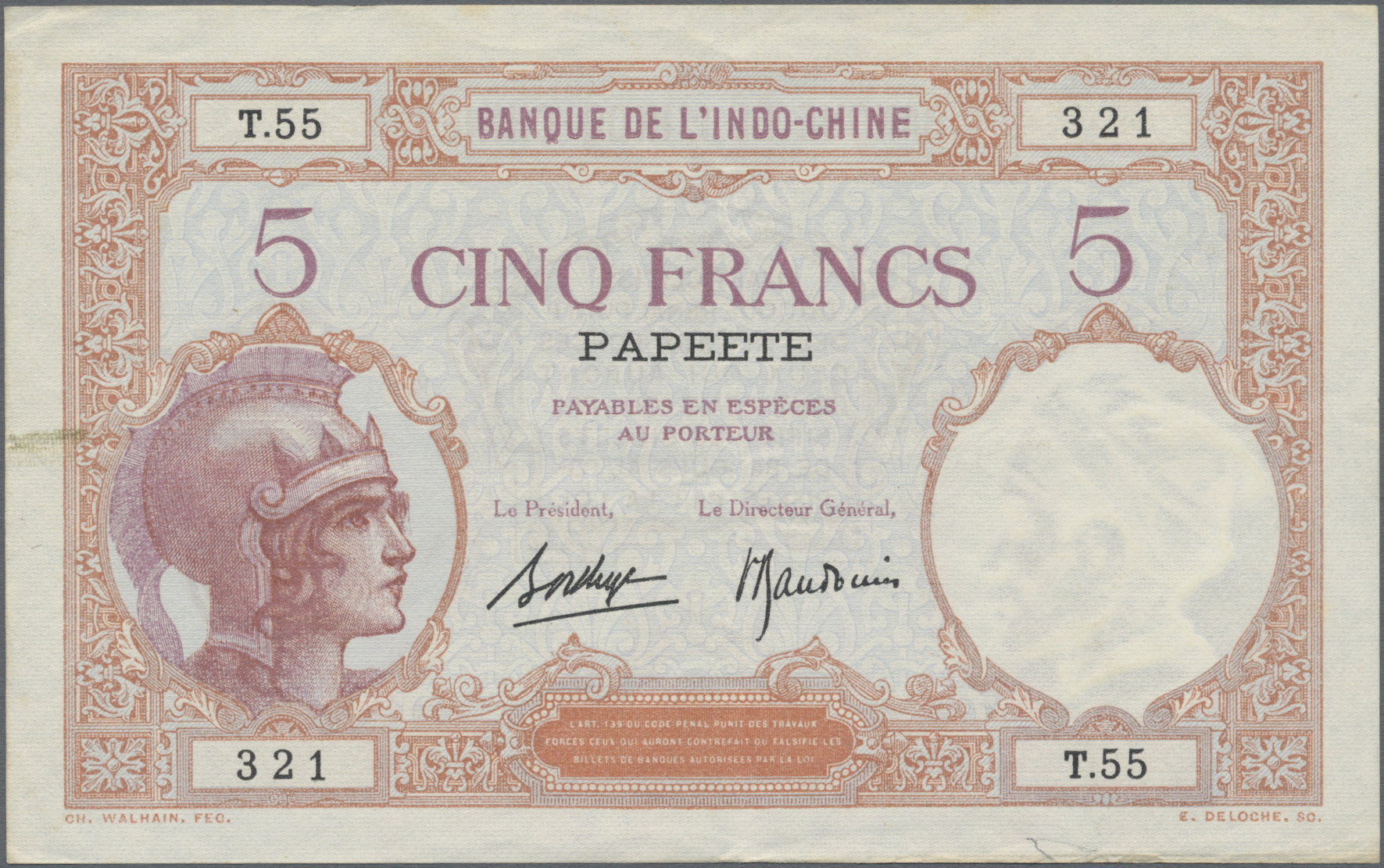 Lot 02660 - Tahiti | Banknoten  -  Auktionshaus Christoph Gärtner GmbH & Co. KG Sale #45 Banknotes Worldwide